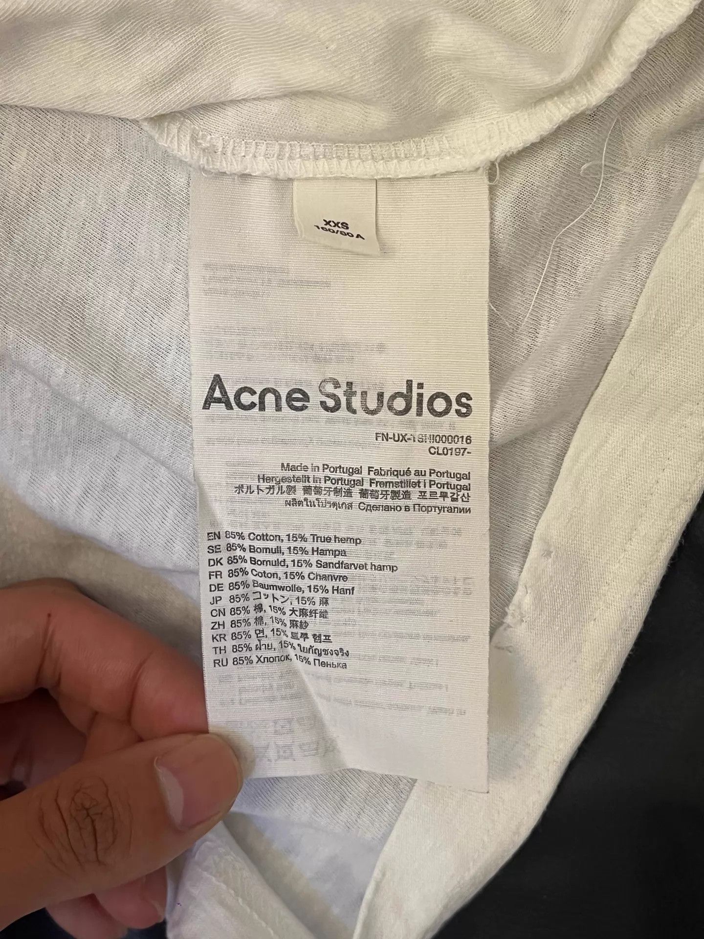 Acne Studios Acne 1996 Classic Logo Distressed White LS Tee XXS Size XXS / US 00 / IT 34 - 4 Thumbnail