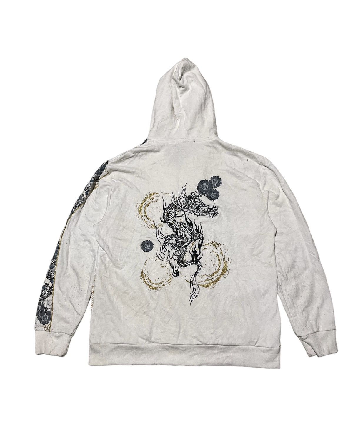 Vintage Japanese Sukajan Hoodie Dragon Floral Design Size US L / EU 52-54 / 3 - 2 Thumbnail
