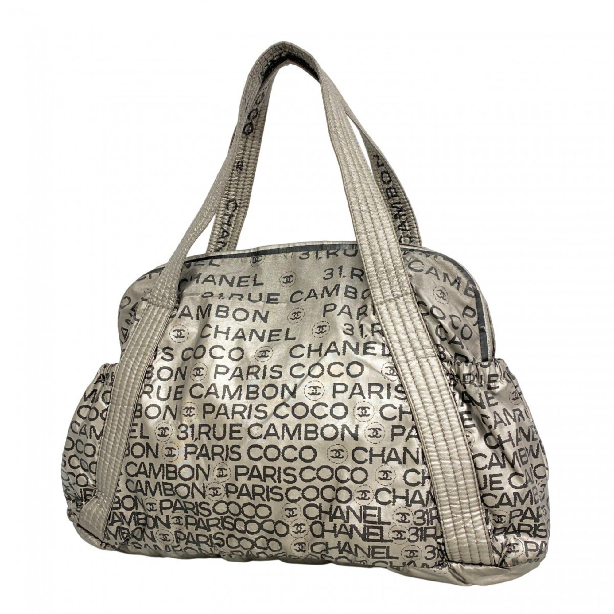 Chanel Unlimited Tote Bag Nylon Gray Black Women's
