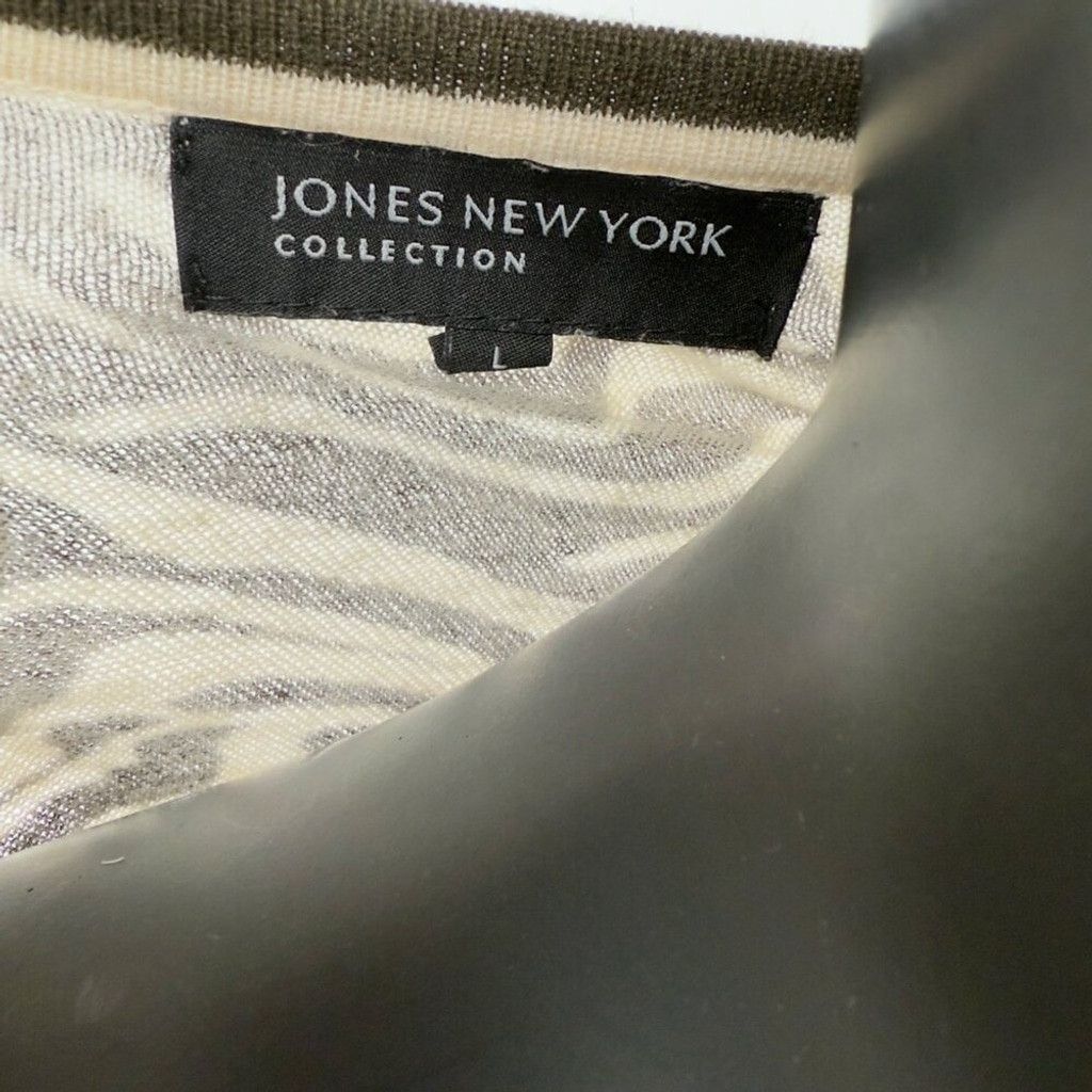 Jones New York JONES NEW YORK COLLECTION Linen Tiger Beige Cami Tank Top L Size L / US 10 / IT 46 - 2 Thumbnail