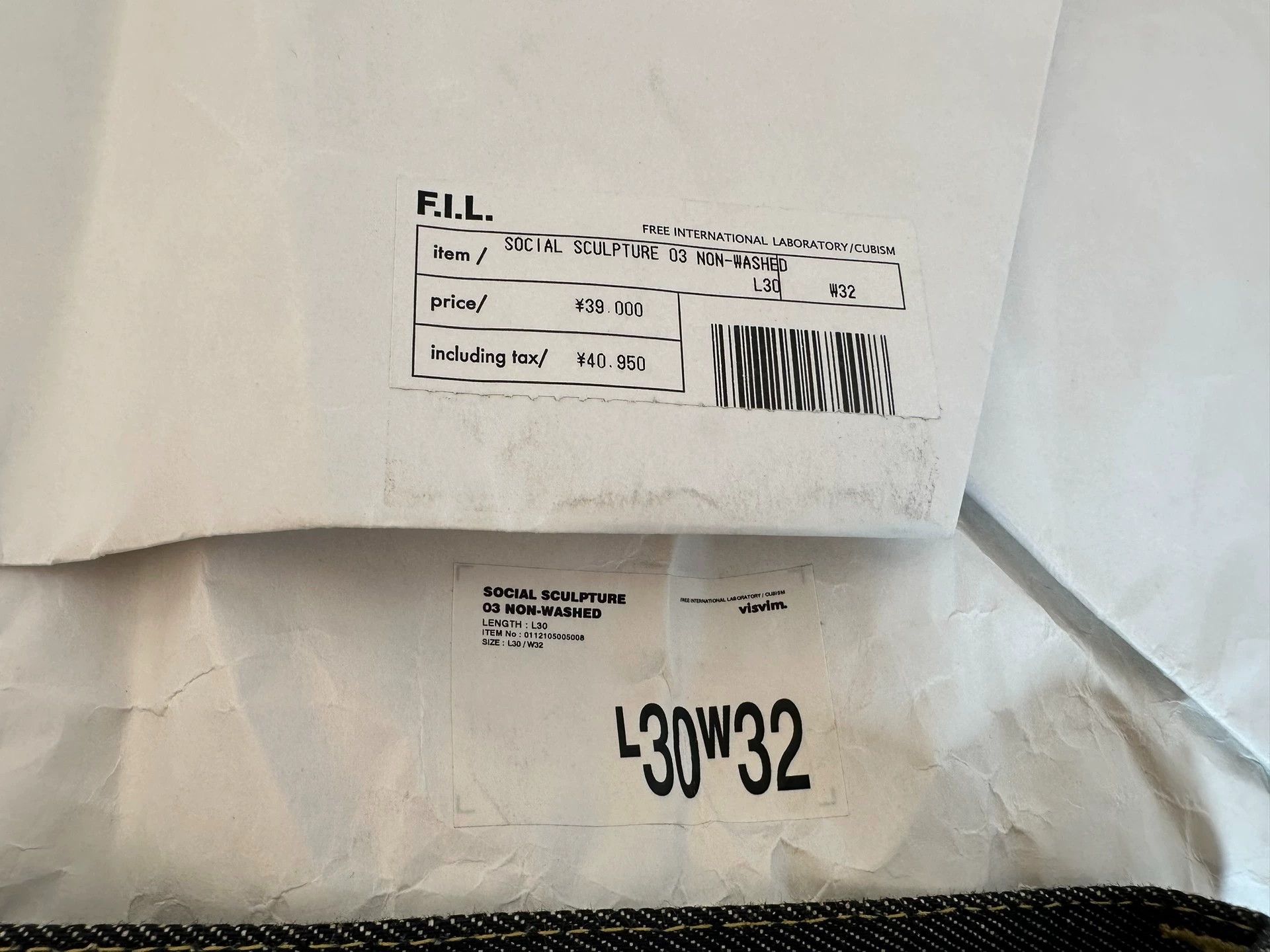 Visvim VISVIM SOCIAL SCULPTURE Unwashed Jeans Y Mud W32L30 Mint Size US 32 / EU 48 - 3 Thumbnail