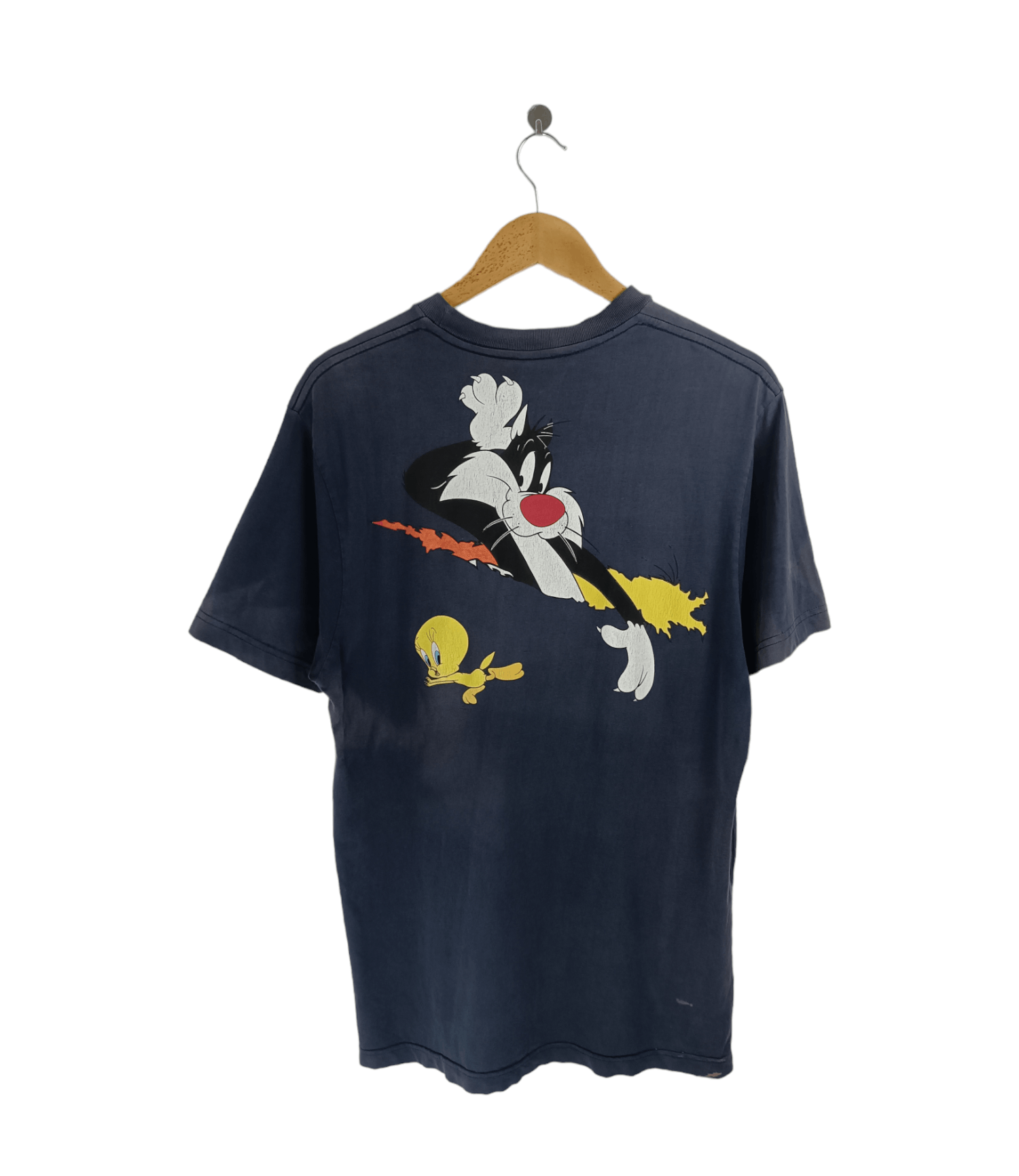 Vintage THRASHED FADED VINTAGE 2000s TWEETY & SYLVESTER LOONEY Y2K Size US M / EU 48-50 / 2 - 2 Thumbnail