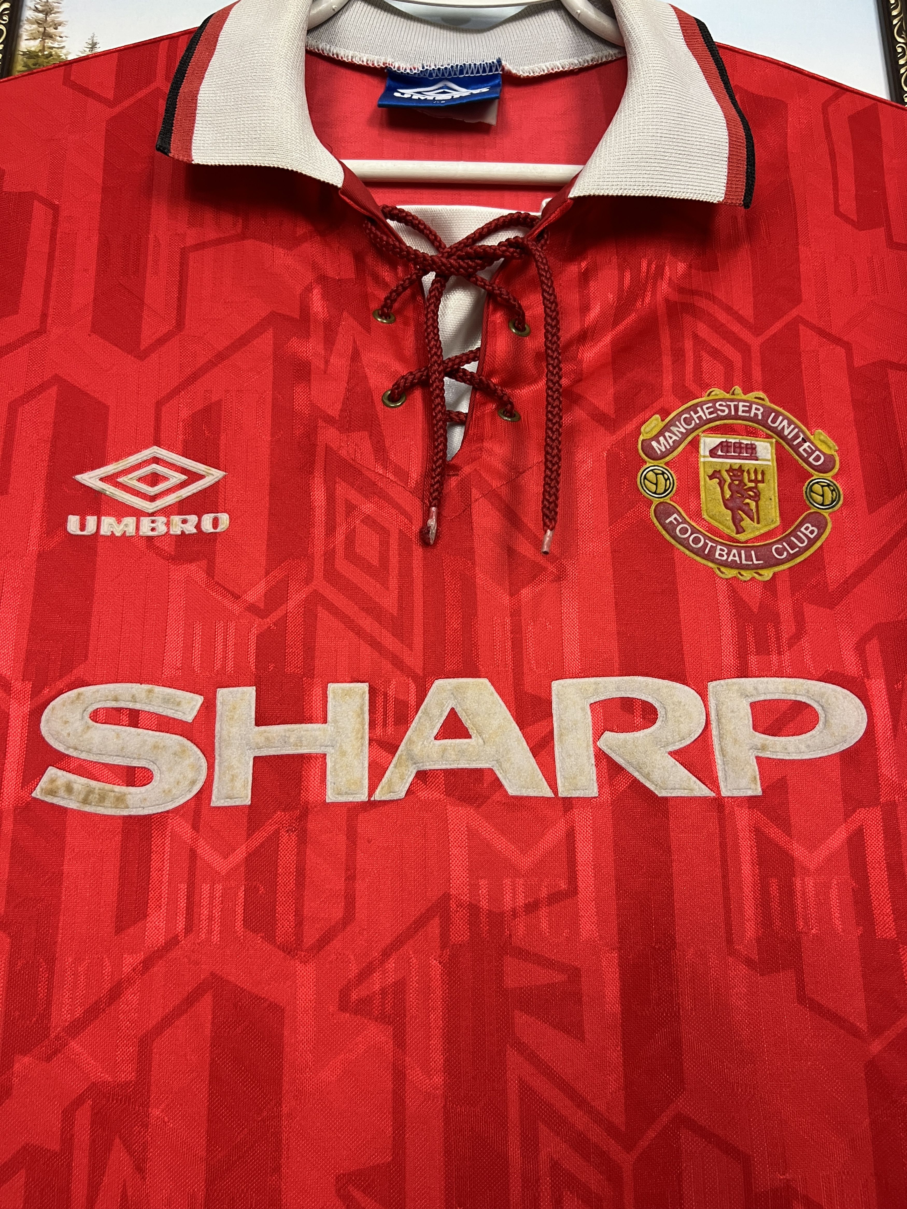Umbro Manchester United Home football shirt 1992 Soccer Umbro Size US XL / EU 56 / 4 - 3 Thumbnail