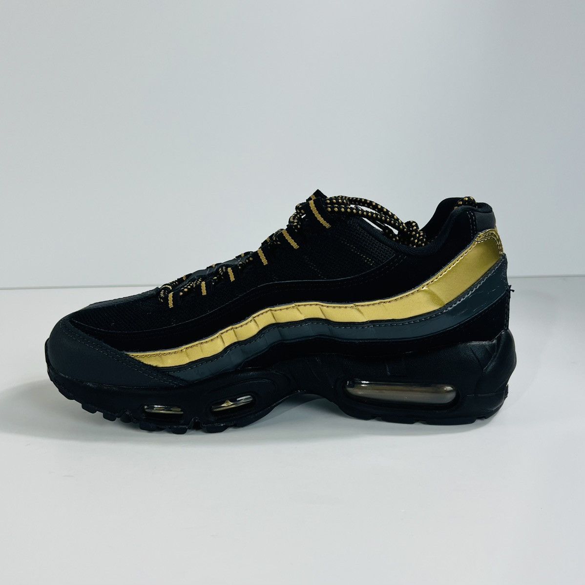 Nike Mens Size 6.5 - Nike Air Max 95 PRM Black Gold Shoes Size US 6.5 / EU 39-40 - 3 Thumbnail