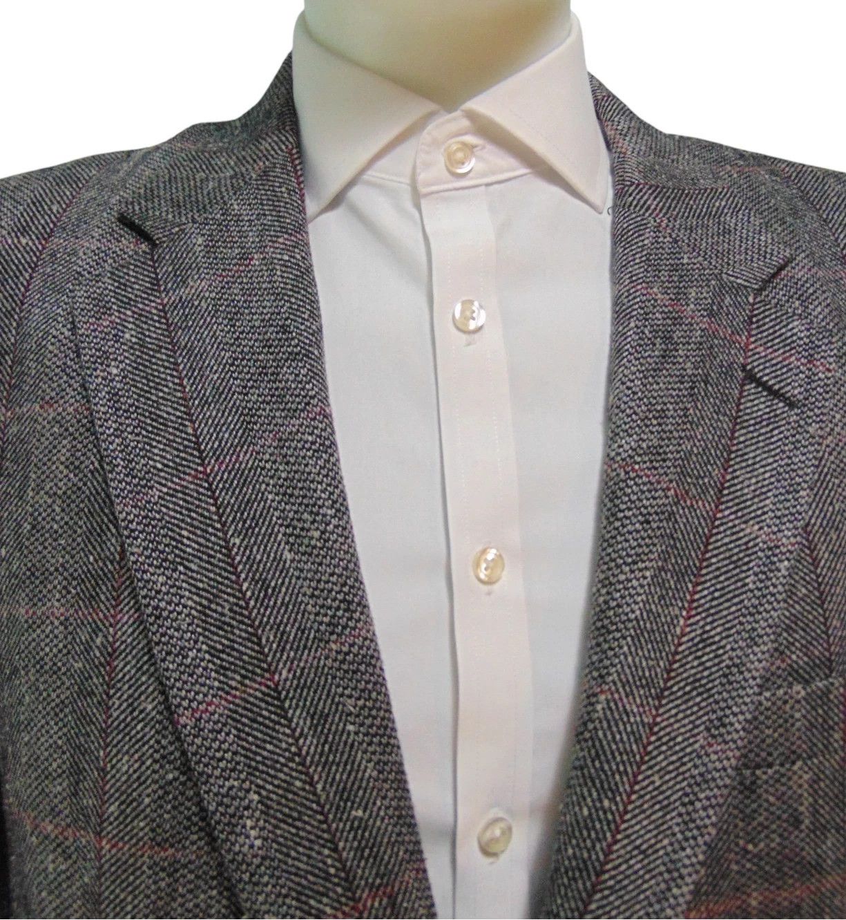 Burberry Burberrys Vintage Tweed Windowpane Blazer 42 Gray Size 42R - 4 Thumbnail