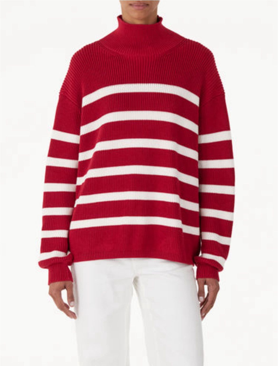 Loro Piana o1srvl11e0424 Sweater in White & Red Size L / US 10 / IT 46 - 1 Preview
