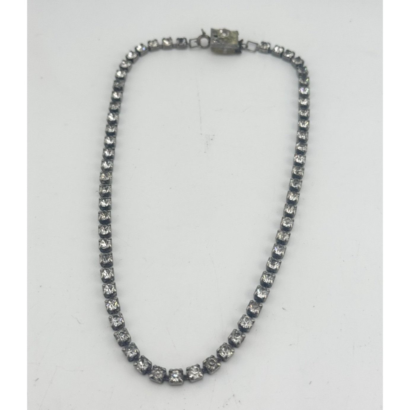 Vintage Vintage rhinestone chain choker collar necklace Size ONE SIZE - 1 Thumbnail