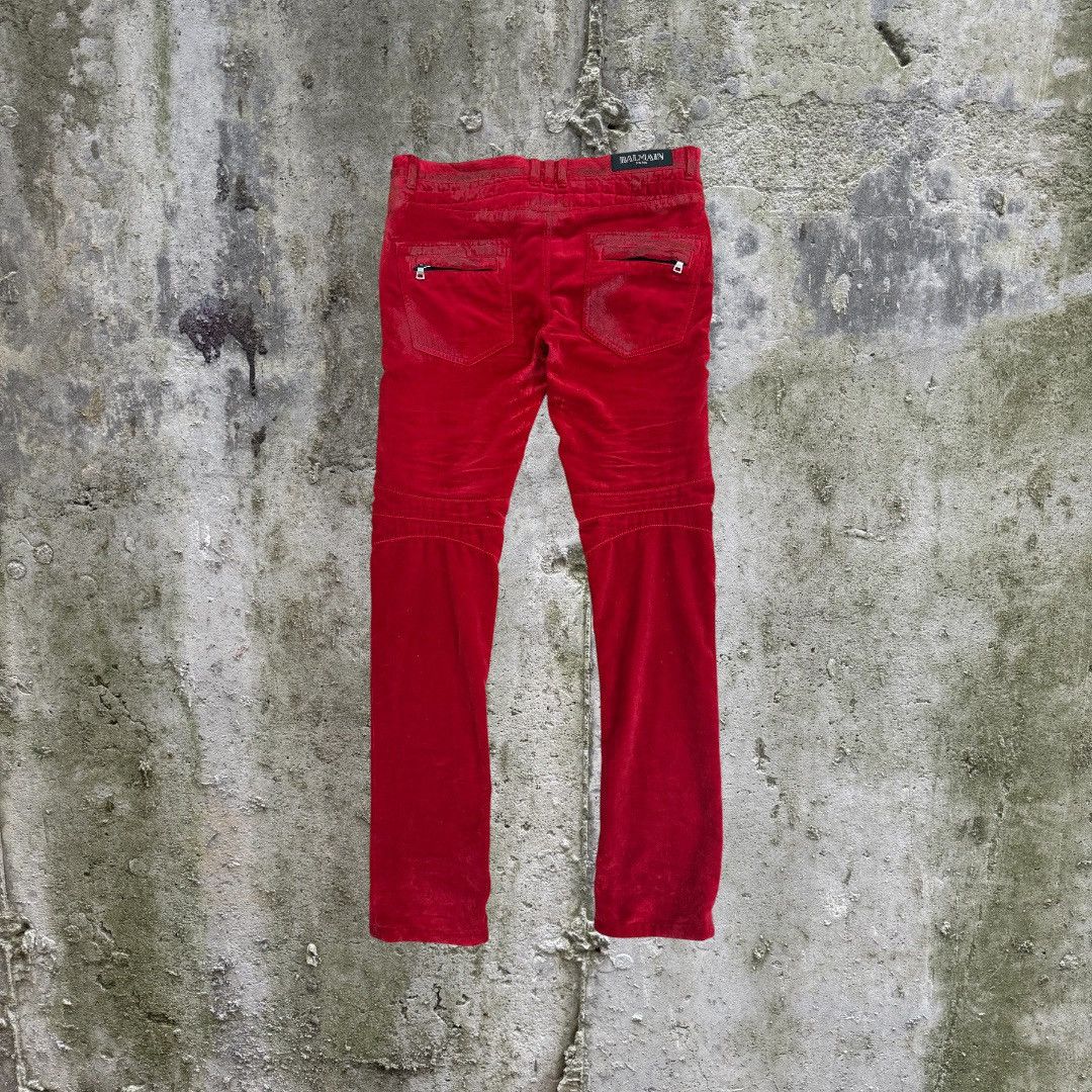 Balmain AW12 Balmain Decarnin Waxed Velour Runway Pants Size US 30 / EU 46 - 2 Thumbnail