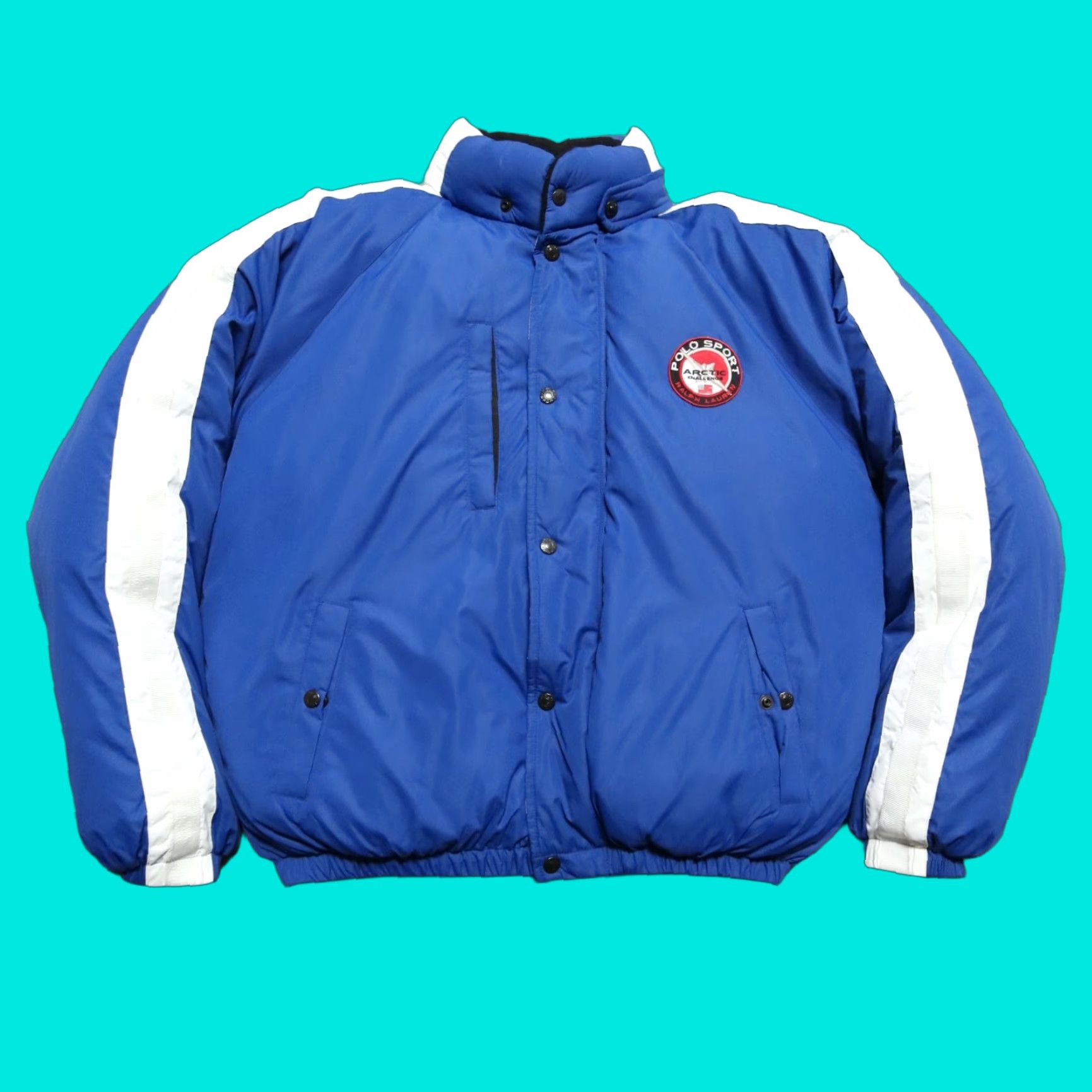 Polo Ralph Lauren VINTAGE Polo Sport Ralph Lauren Arctic Challenge Quilted Down Puffer Jacket 90s Blues Mens Large Size US L / EU 52-54 / 3 - 1 Thumbnail
