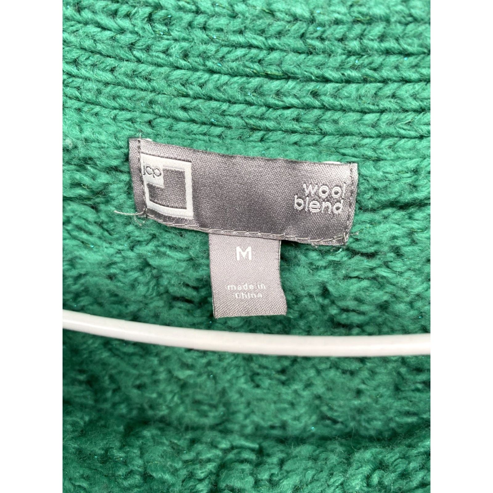 Vintage JCP Women's Sweater Cable Knit Wool Blend Long Sleeve Sparkle Green Size M Soft Size M / US 6-8 / IT 42-44 - 3 Thumbnail
