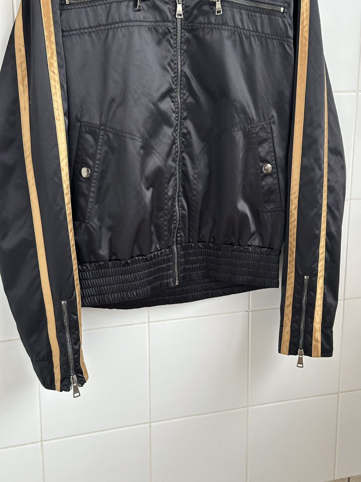 Dolce & Gabbana Dolce & Gabbana SS/04 Nylon Black/Gold Bomber Jacket M Size Size US M / EU 48-50 / 2 - 4 Thumbnail