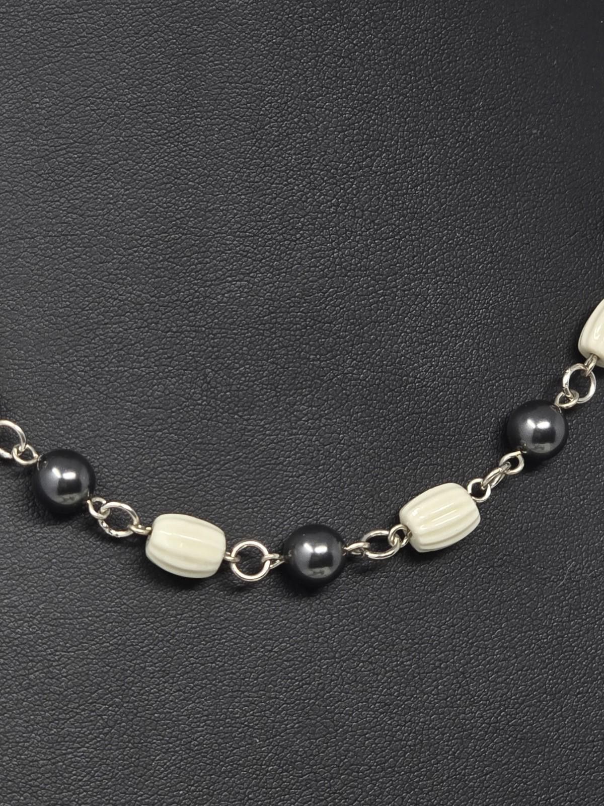 Other Lenox 925 Sterling Black White Bead Necklace 18.75" Size ONE SIZE - 2 Thumbnail