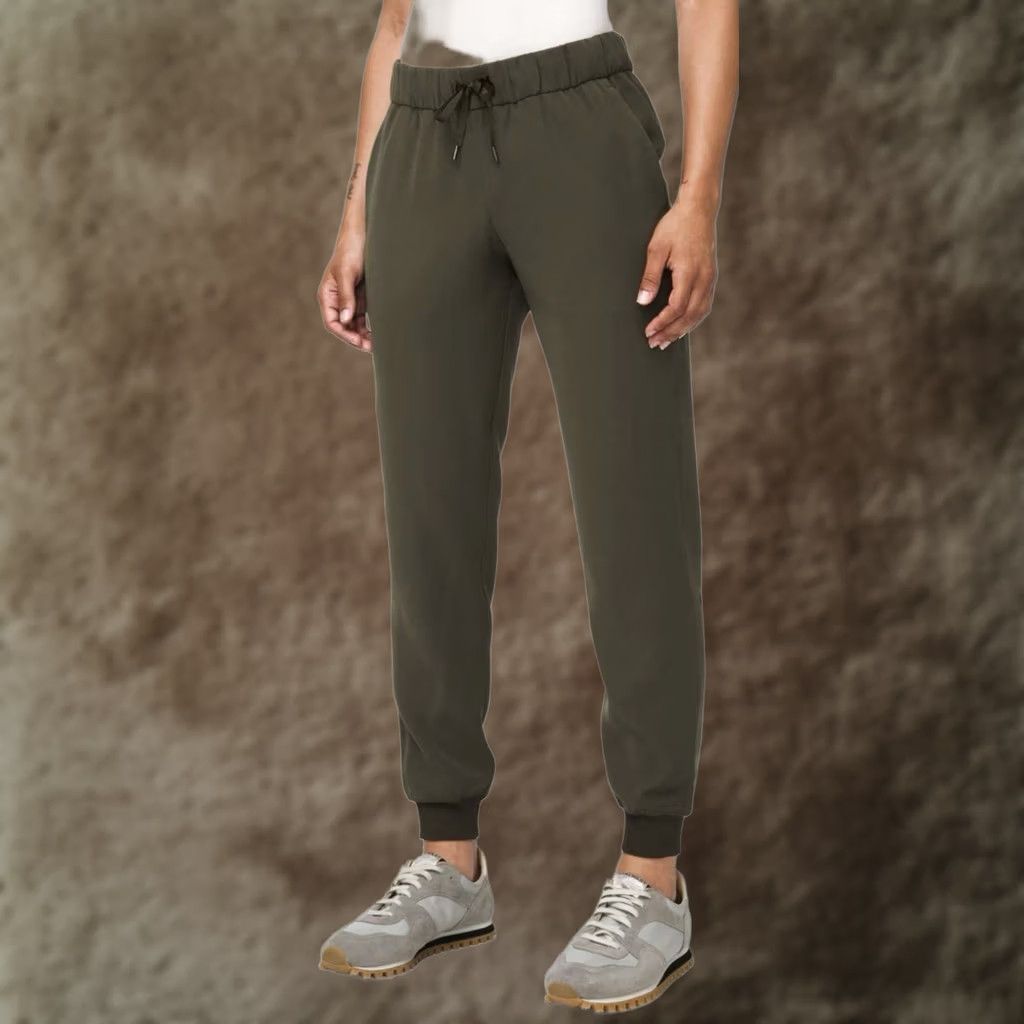 Lululemon Lululemon On the Fly Jogger Pants Women's Size 6 Dark Olive Green 28in Inseam Regular Waist Drawstring Pockets Travel Woven™ Studio Activewear Men’s? Size 28" / US 6 / IT 42 - 1 Thumbnail