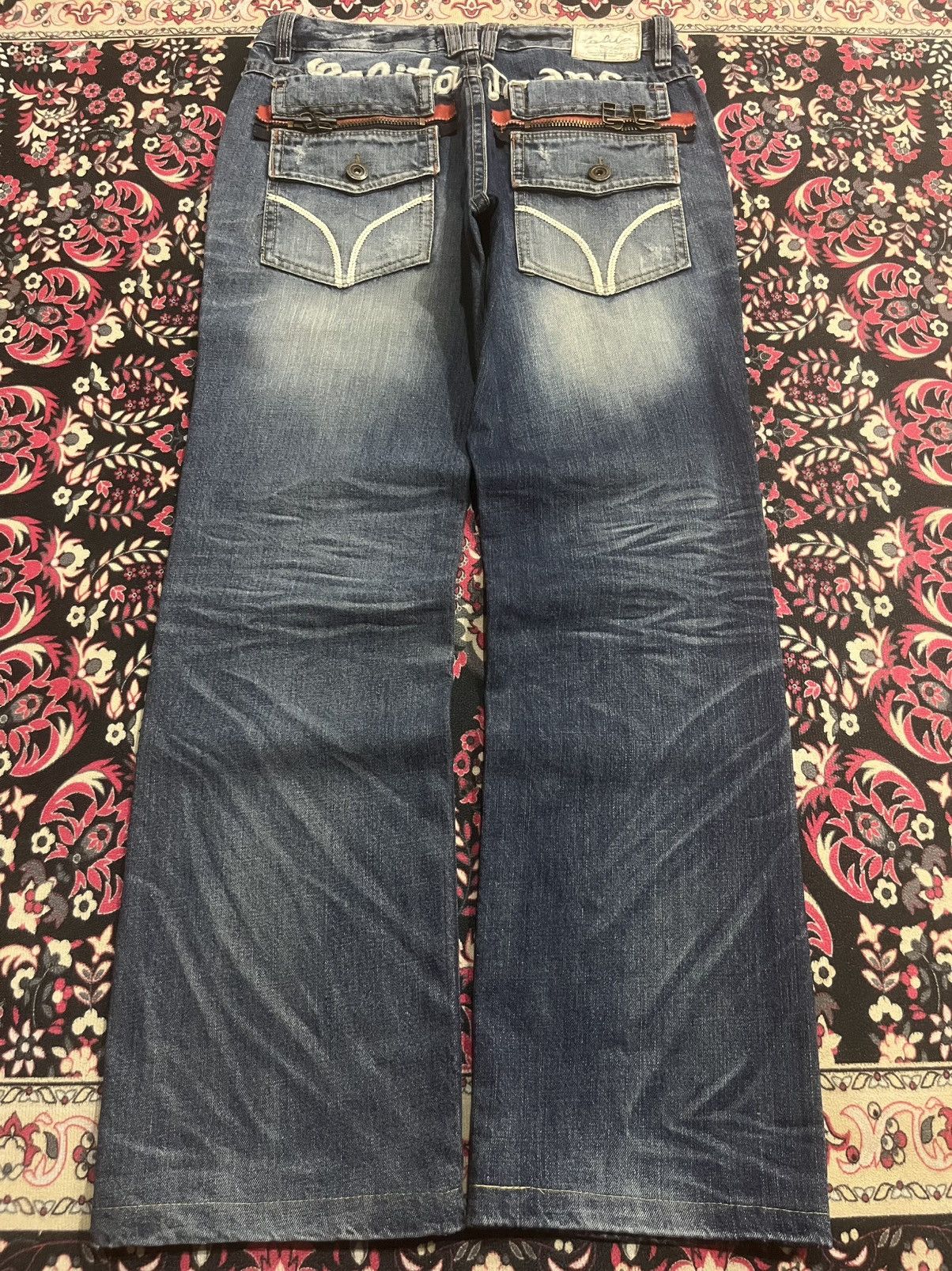Hysteric Glamour Vintage Japanese Lolita Slogan Clawmark Ripped Loose Jeans Size US 34 / EU 50 - 2 Thumbnail
