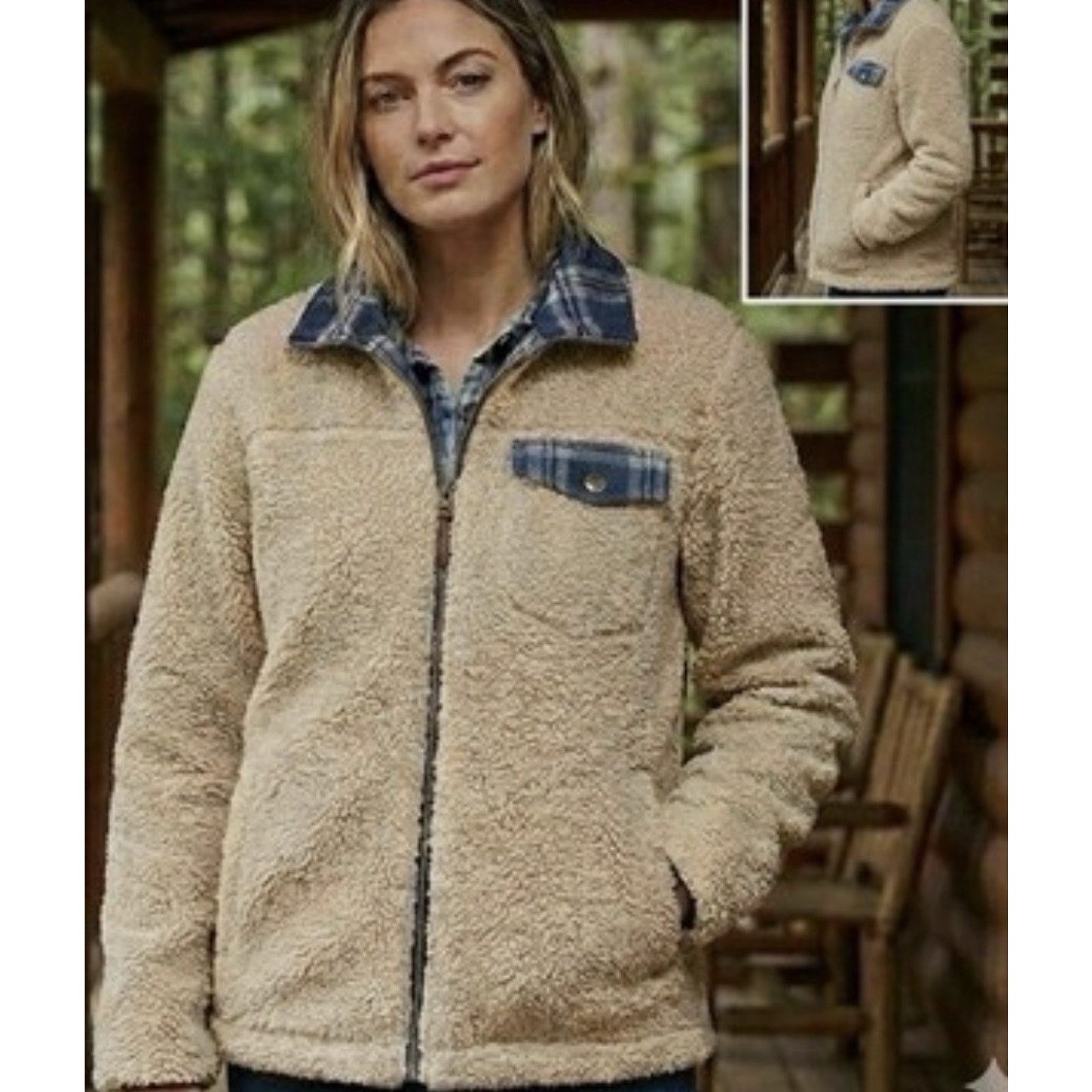 Pendleton Pendleton Sherpa Jacket S Fleece Full Zip Wool Plaid Lined Size S / US 4 / IT 40 - 1 Thumbnail