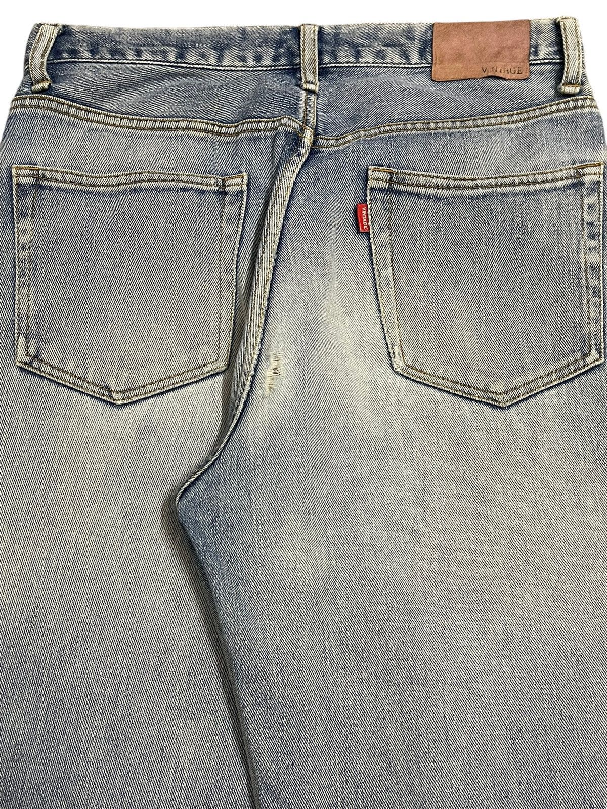 Denime Vintage Japanese Brand Blue Faded Wash Distress Baggy Jeans Size US 30 / EU 46 - 6 Thumbnail