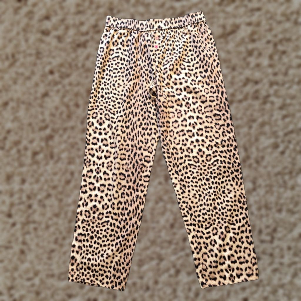Betsey Johnson Betsey Johnson Women Pants Small Brown Leopard Pajama Lounge Pull On Casual Pajama Pants Leopard Print Size 28" / US 6 / IT 42 - 1 Thumbnail