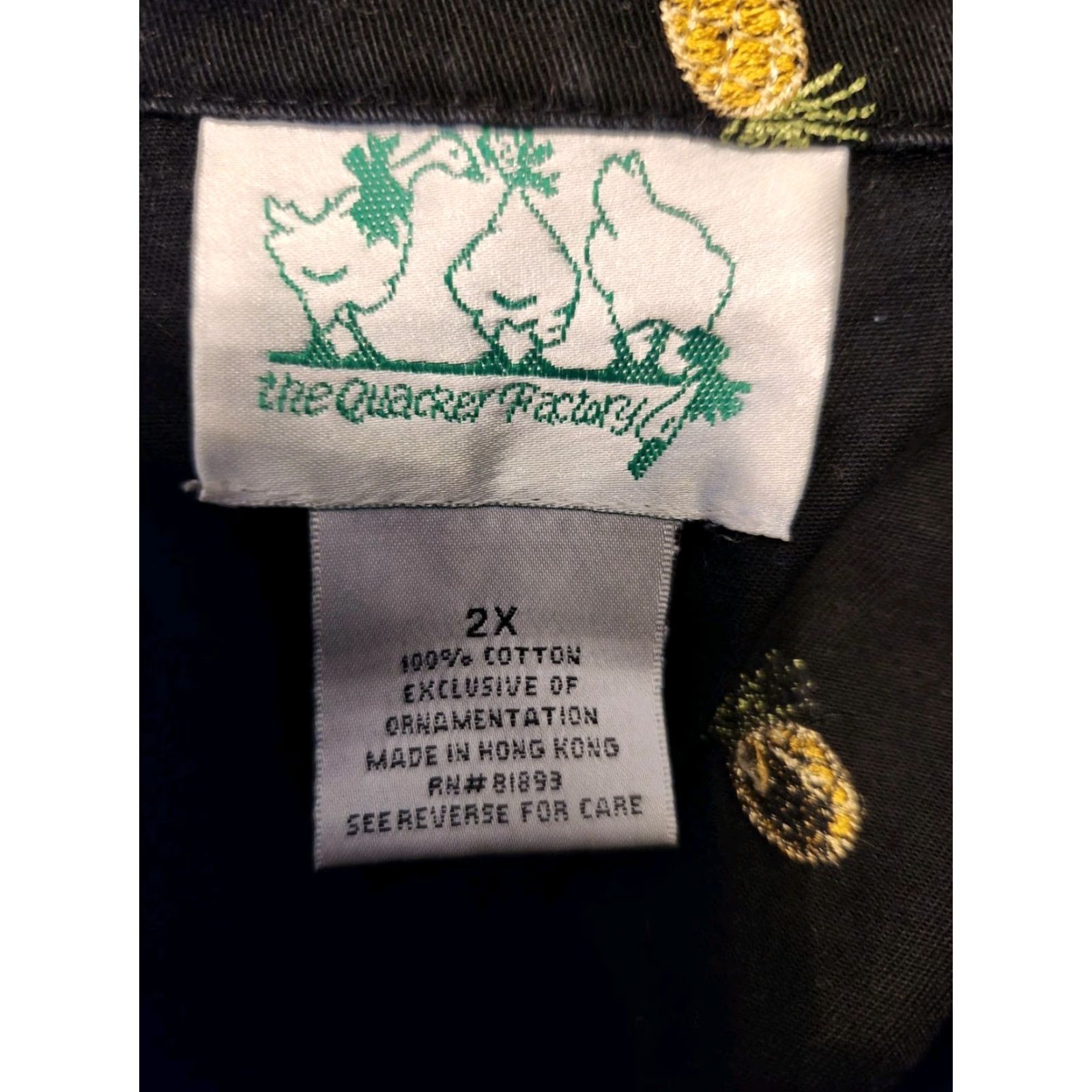 Quacker Factory Quacker Factory Women's Black Embroidered Pineapple Jacket Short Sleeve Zip 2X Size 40" / US 18 - 7 Thumbnail