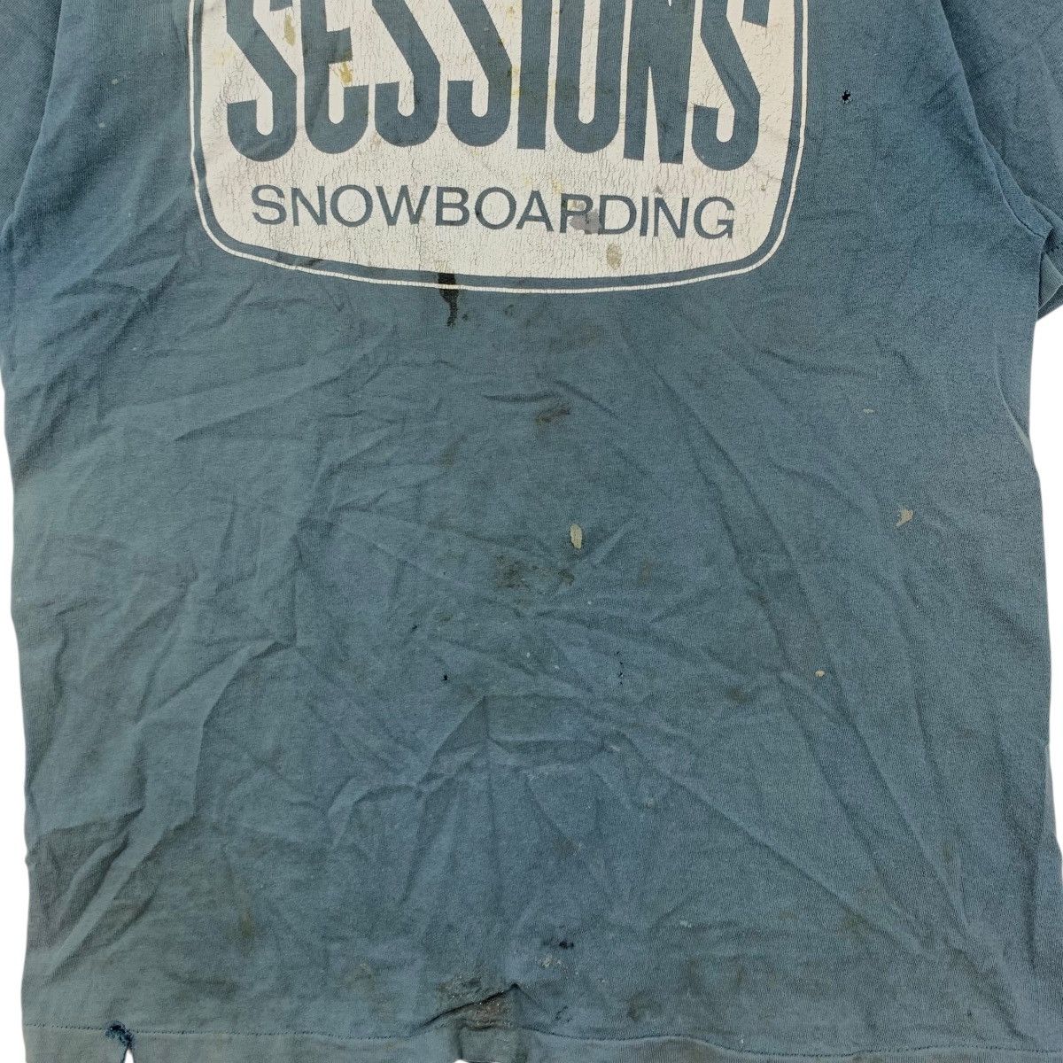 Sessions Vintage 90s Trashed SESSIONS SNOWBOARDING Skate Usa Tshirt Size US L / EU 52-54 / 3 - 4 Thumbnail