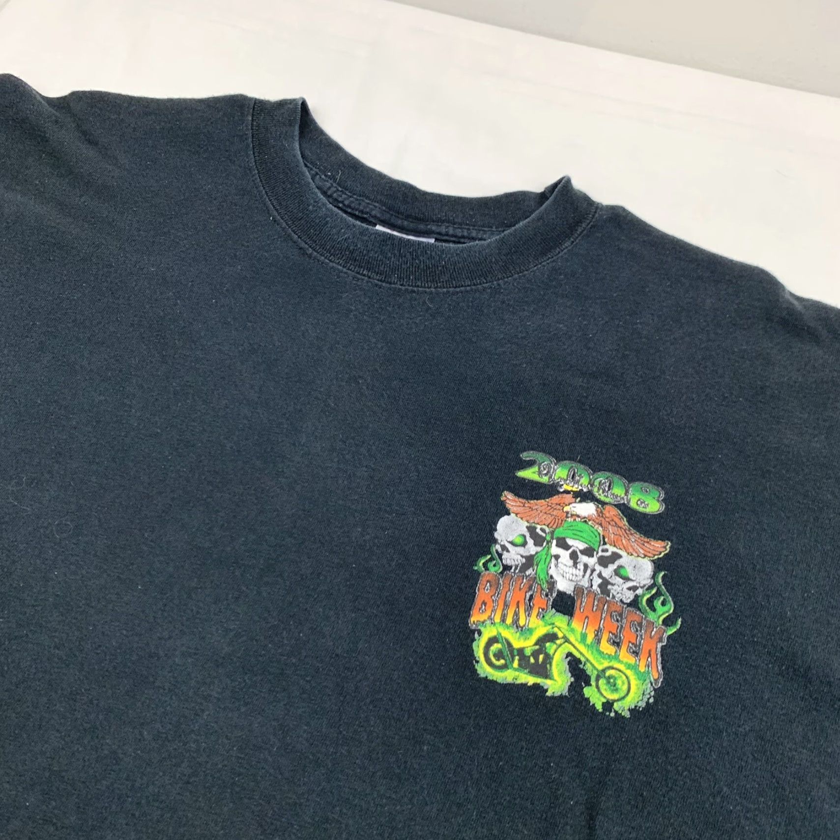 Jerzees VINTAGE Daytona Beach Bike Week T Shirt Adult XL Black 2008 Motorcycle Biker USA Size US XL / EU 56 / 4 - 4 Thumbnail