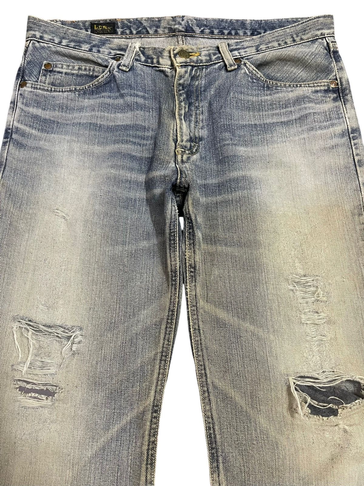 Lee Vintage 90s Lee Riders Blue Faded Wash Distress Wide Leg Size US 35 - 3 Thumbnail
