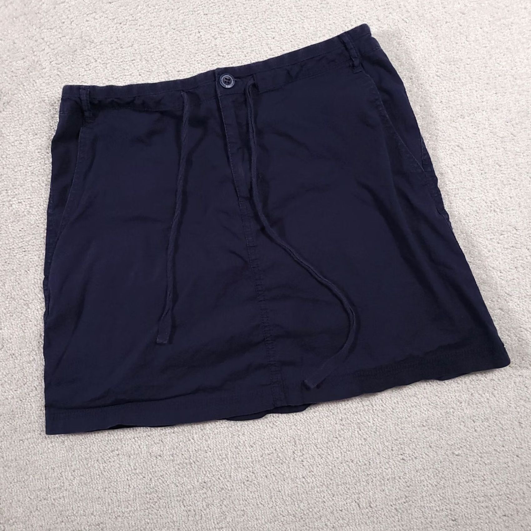 Eddie Bauer Eddie Bauer Mini Skirt Drawstring Women's 6 Navy Blue Casual Outdoor Pockets Skirt Beach Outdoor Womens 6 Navy Blue Size 28" / US 6 / IT 42 - 2 Thumbnail