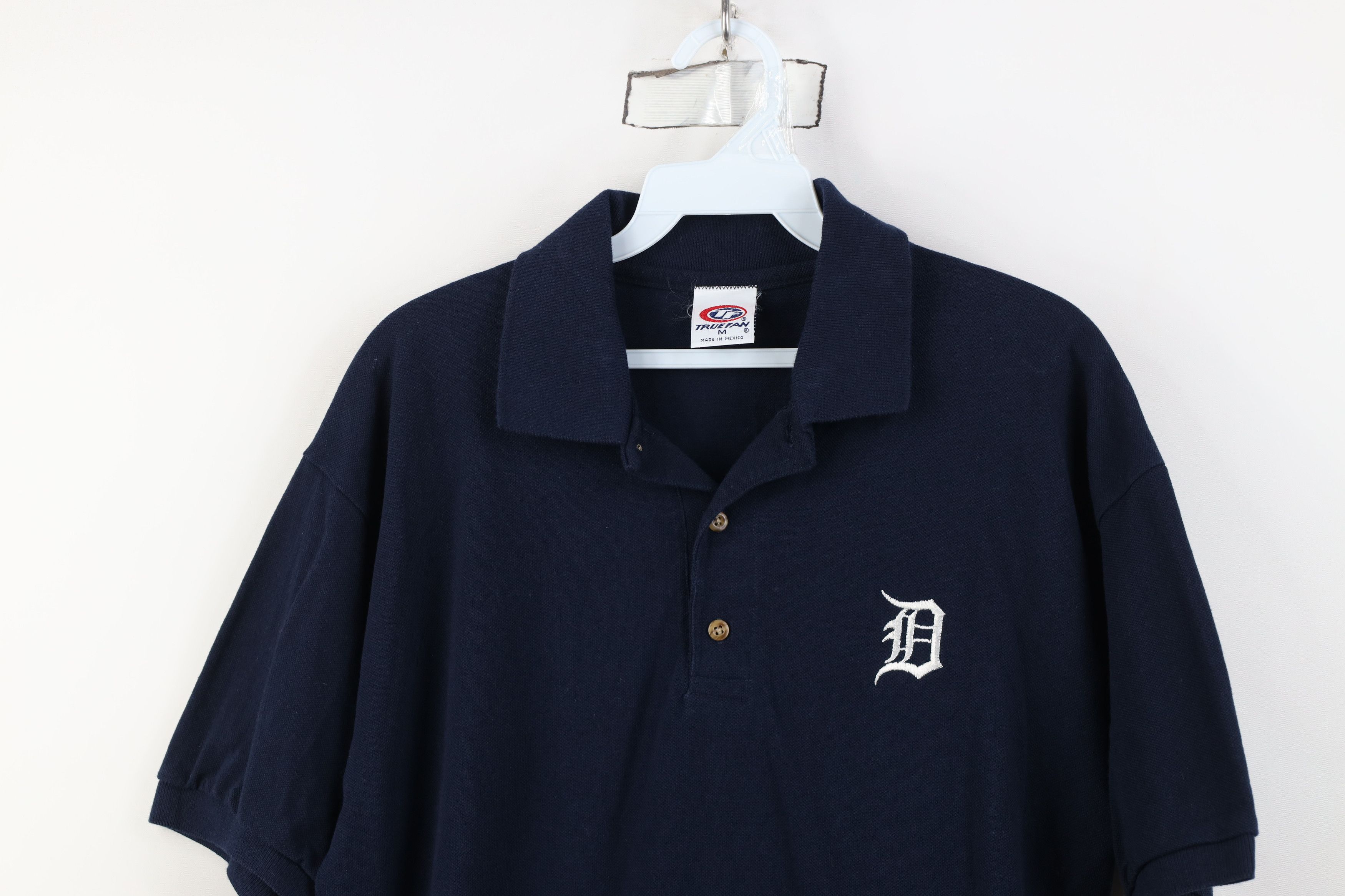 Vintage Vintage 90s Old English D Detroit Tigers Baseball Polo Shirt Size US M / EU 48-50 / 2 - 2 Thumbnail