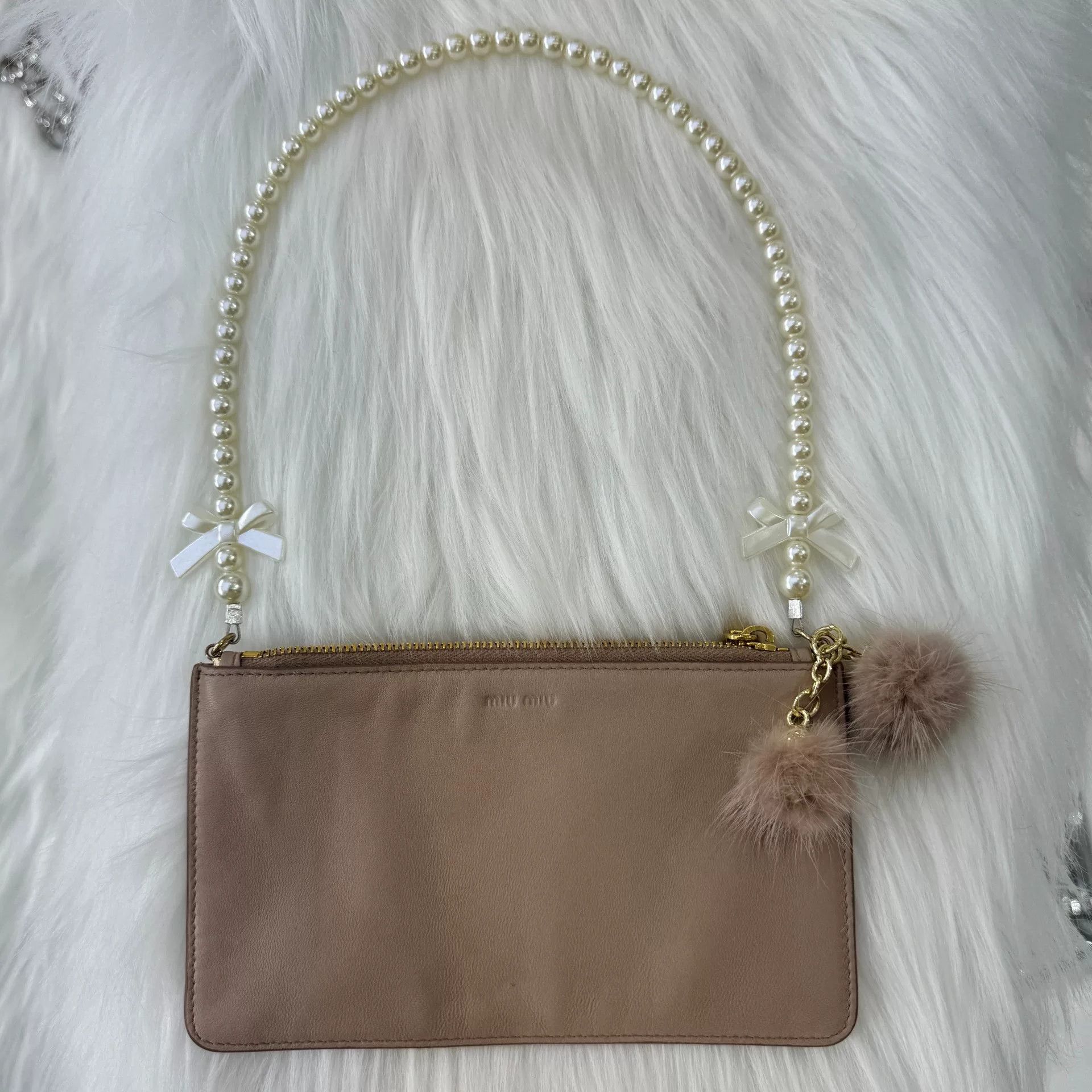 MiuMiu Pearl Chain Shoulder Bag