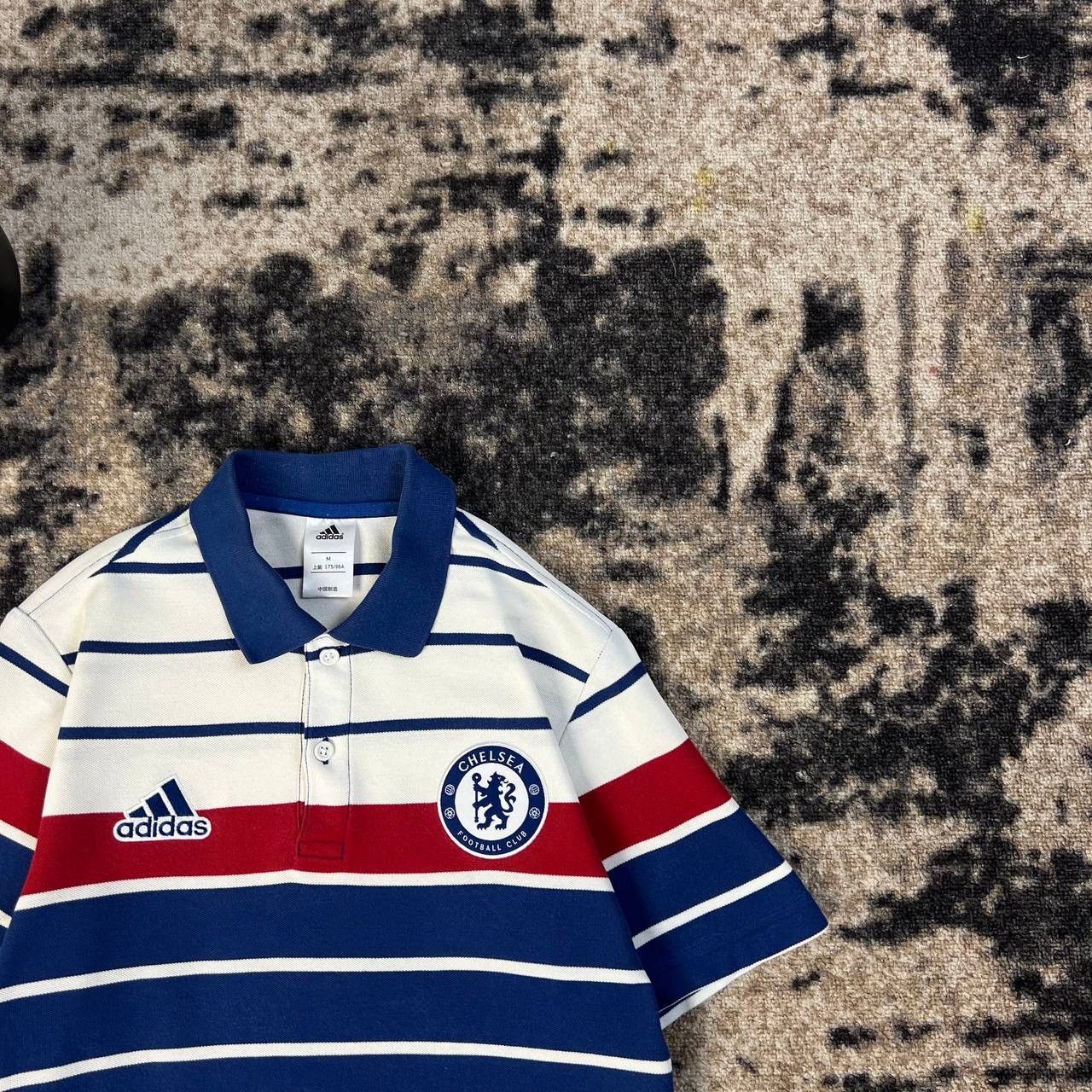 Adidas Adidas Chelsea Mini Logo Striped Soccer Polo T-Shirt Size US M / EU 48-50 / 2 - 2 Thumbnail