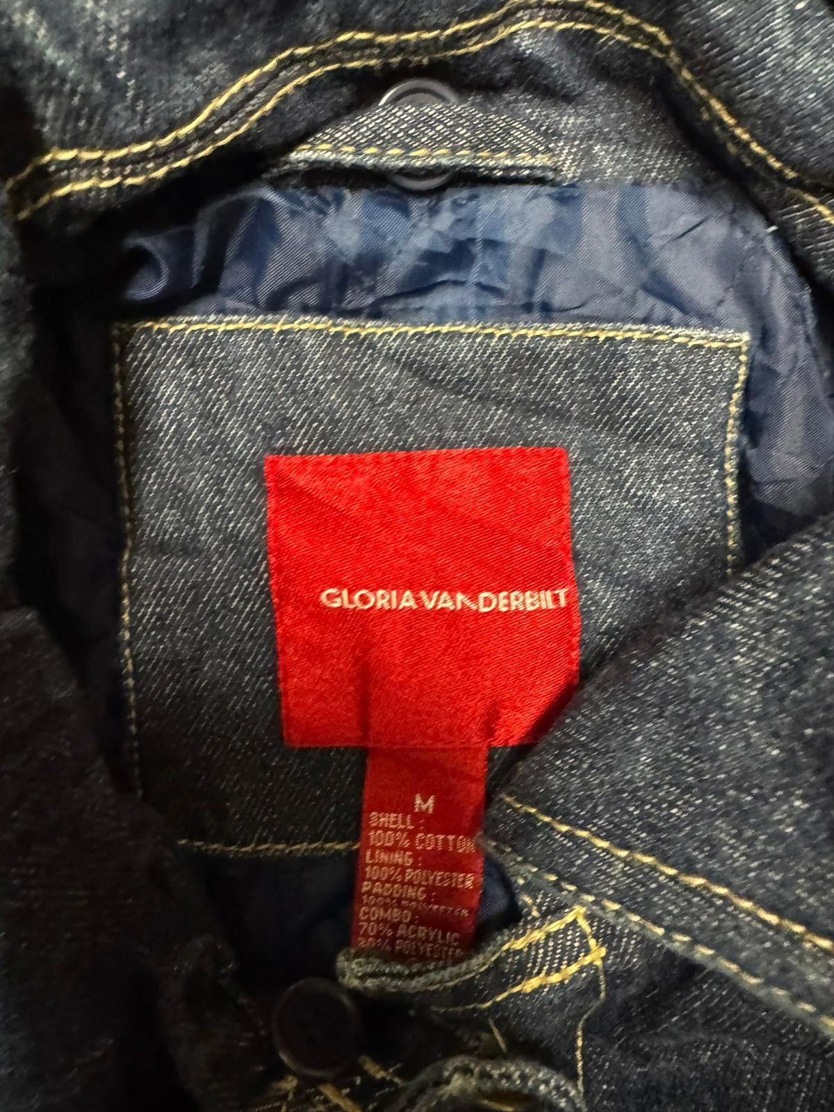 Designer Gloria Vanderbilt Denim Jacket - Classic Blue Size US M / EU 48-50 / 2 - 4 Thumbnail