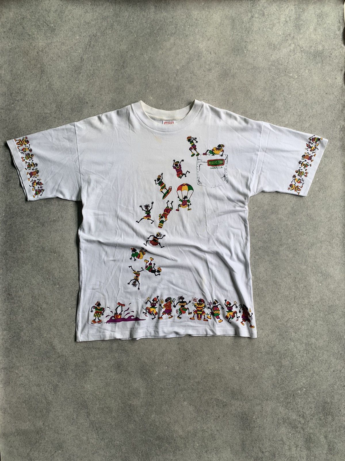 Vintage Vintage 90s Jamaica Reggae Jam Rasta Singgle Stitch Size US L / EU 52-54 / 3 - 2 Thumbnail