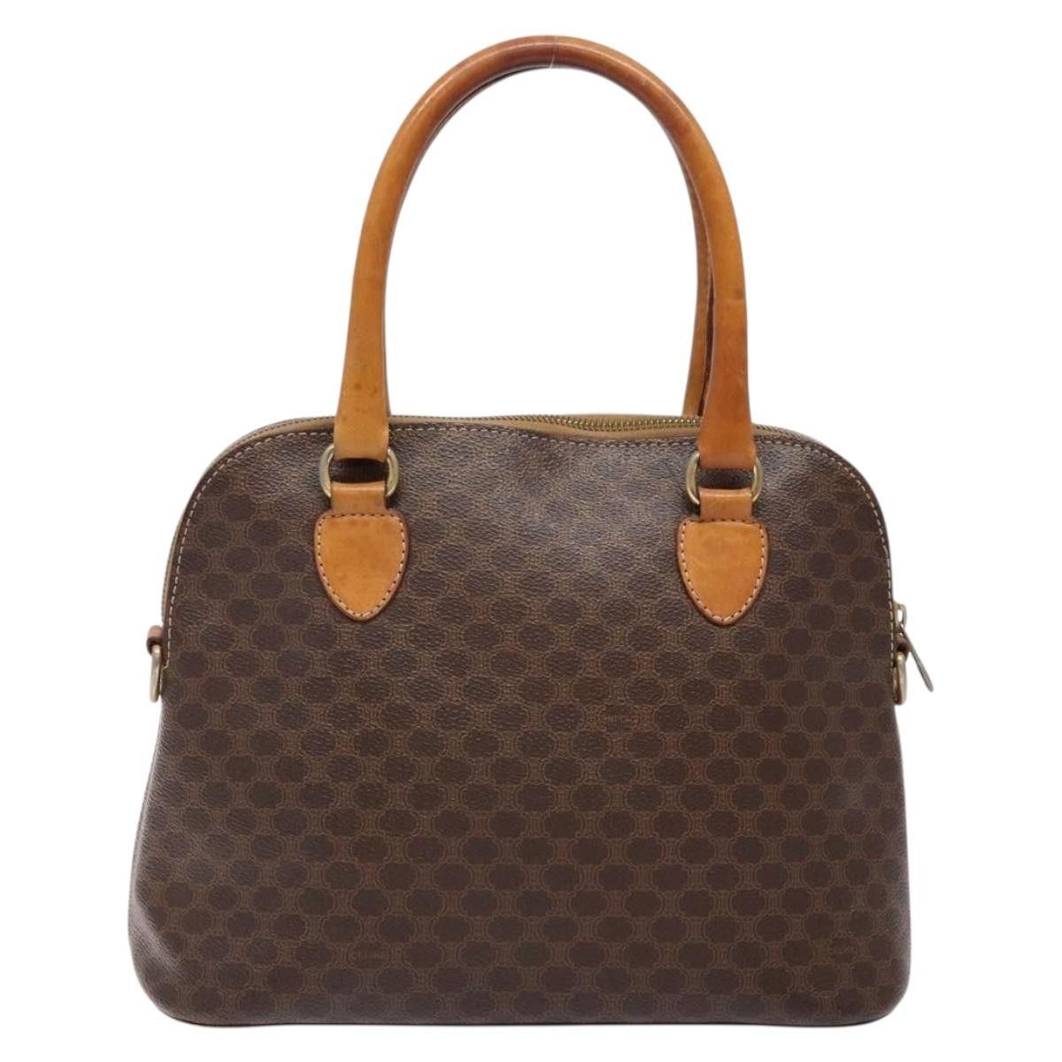 Celine CELINE Macadam Canvas Hand Bag Pvc Leather Brown Gold Size ONE SIZE - 3 Thumbnail