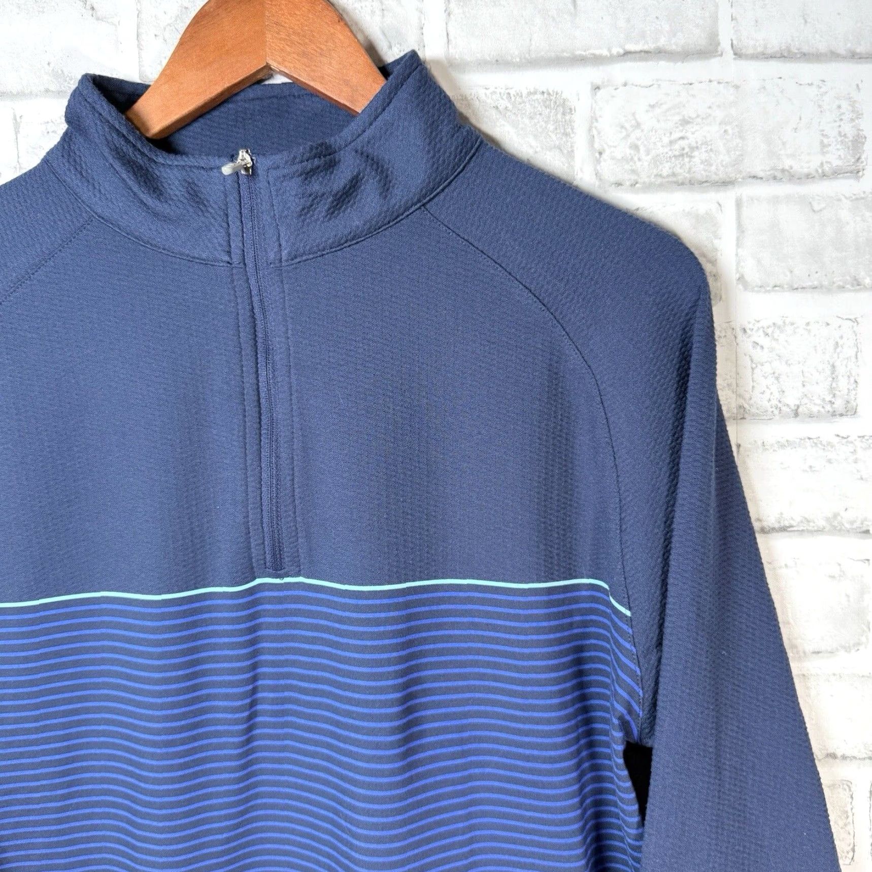 Peter Millar Peter Millar Blue Half-Zip Athletic Jacket Mens Size M Size US M / EU 48-50 / 2 - 2 Thumbnail