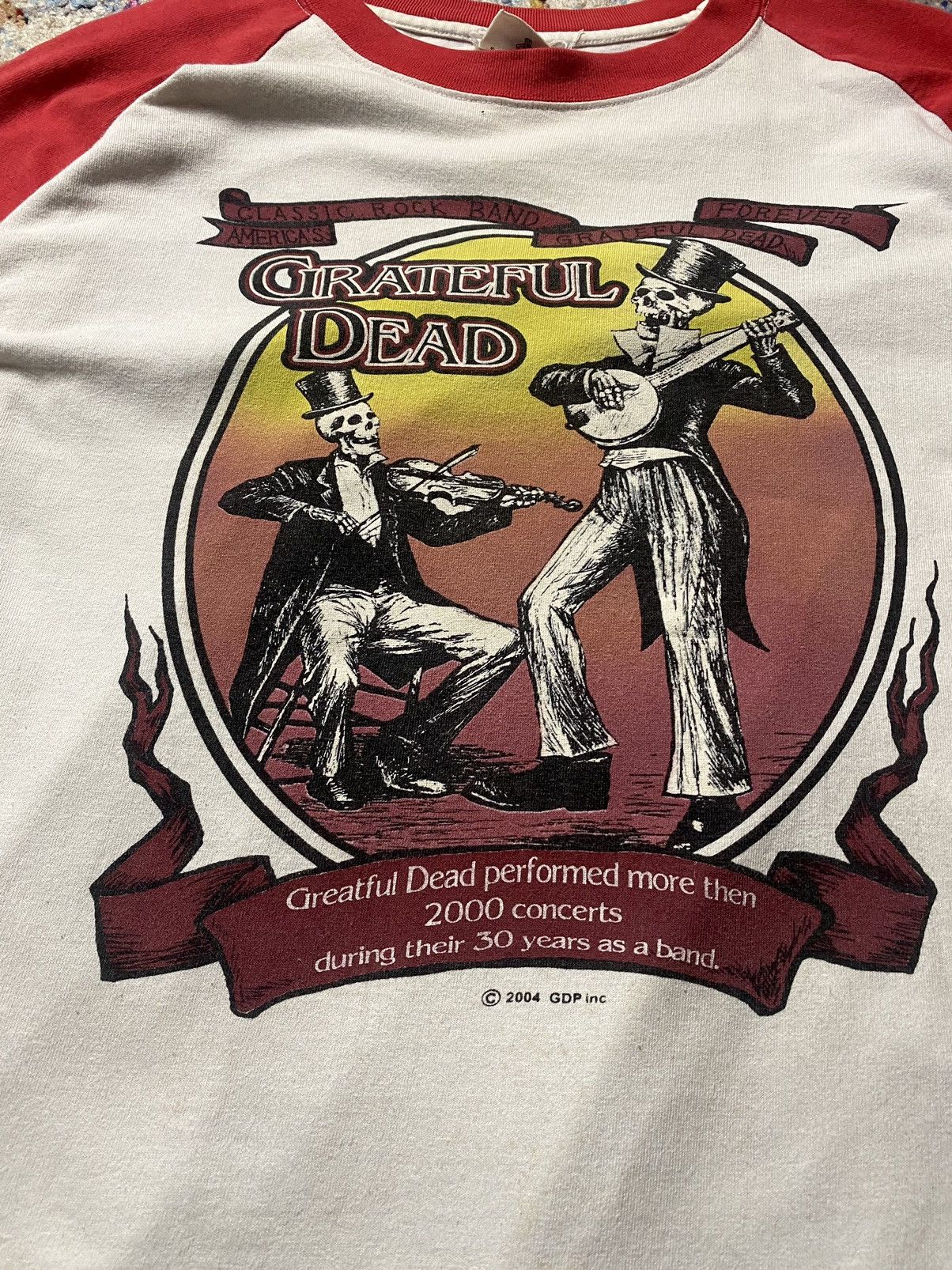 Band Tees × Grateful Dead 2004 Good Ol Grateful Dead Band Violin Skeleton T Shirt Size US M / EU 48-50 / 2 - 4 Thumbnail