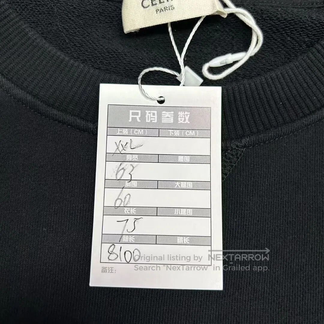Celine celine rhinestone logo pullover sweatshirt XXL. Size XXL / US 16-18 / IT 52-54 - 4 Thumbnail