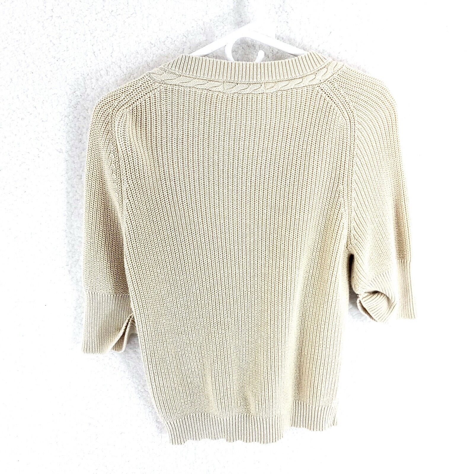 Liz Claiborne Liz Claiborne Tan Cable Knit Sweater Medium 8/10 Cotton Butt Size M / US 6-8 / IT 42-44 - 5 Thumbnail