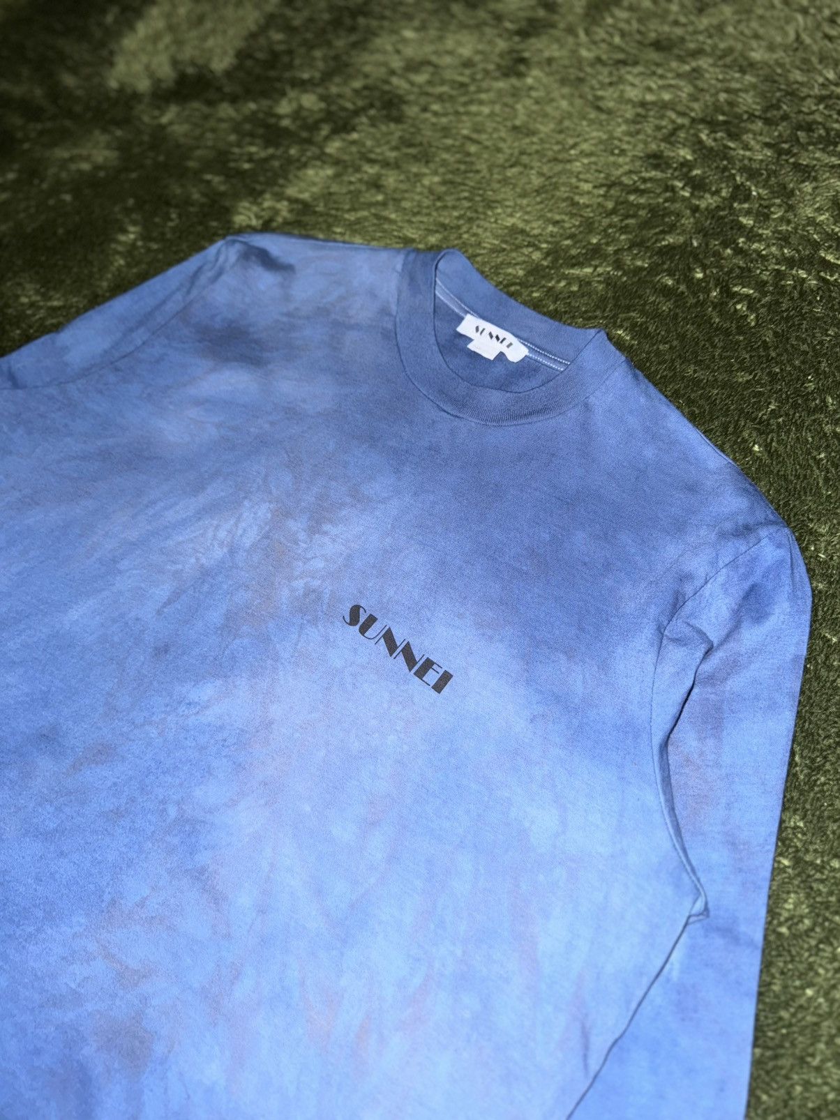 Sunnei [M] SUNNEI Hand-Dyed Logo Print Long Sleeve — Indigo Size US M / EU 48-50 / 2 - 2 Thumbnail