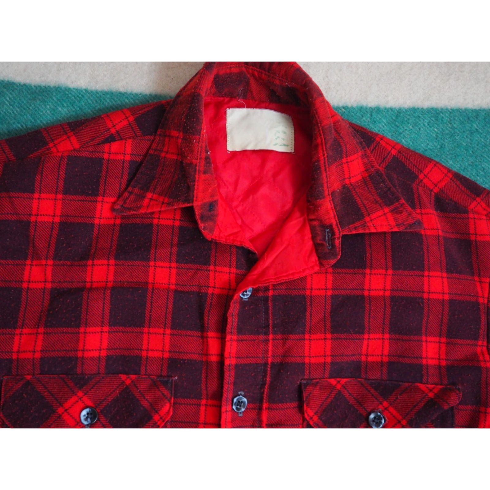 Sears VTG Sears Red Plaid Quilted Lodge Lumberjack Pocket Button Flannel Shirt L Size US L / EU 52-54 / 3 - 2 Thumbnail