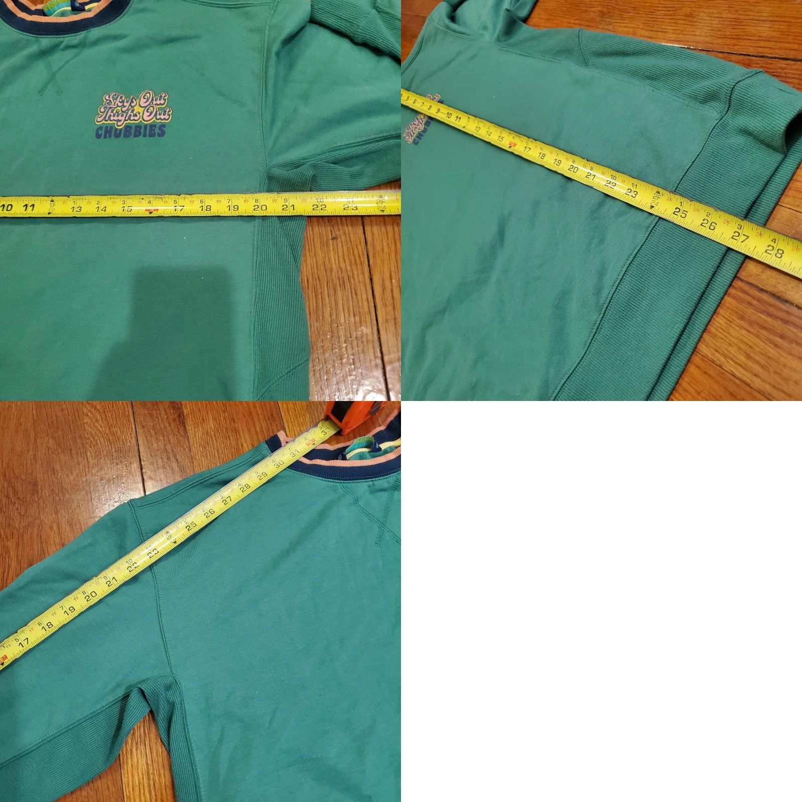 Chubbies Chubbies Sweatshirt Mens Large Green Sky's Out Thighs Out Fleece Pullover Size US L / EU 52-54 / 3 - 8 Thumbnail