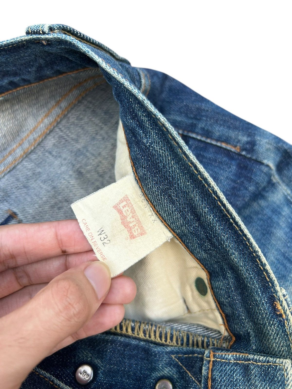Kapital Vintage Levis Big E Selvedge Distressed Denim Jeans Size US 30 / EU 46 - 9 Thumbnail