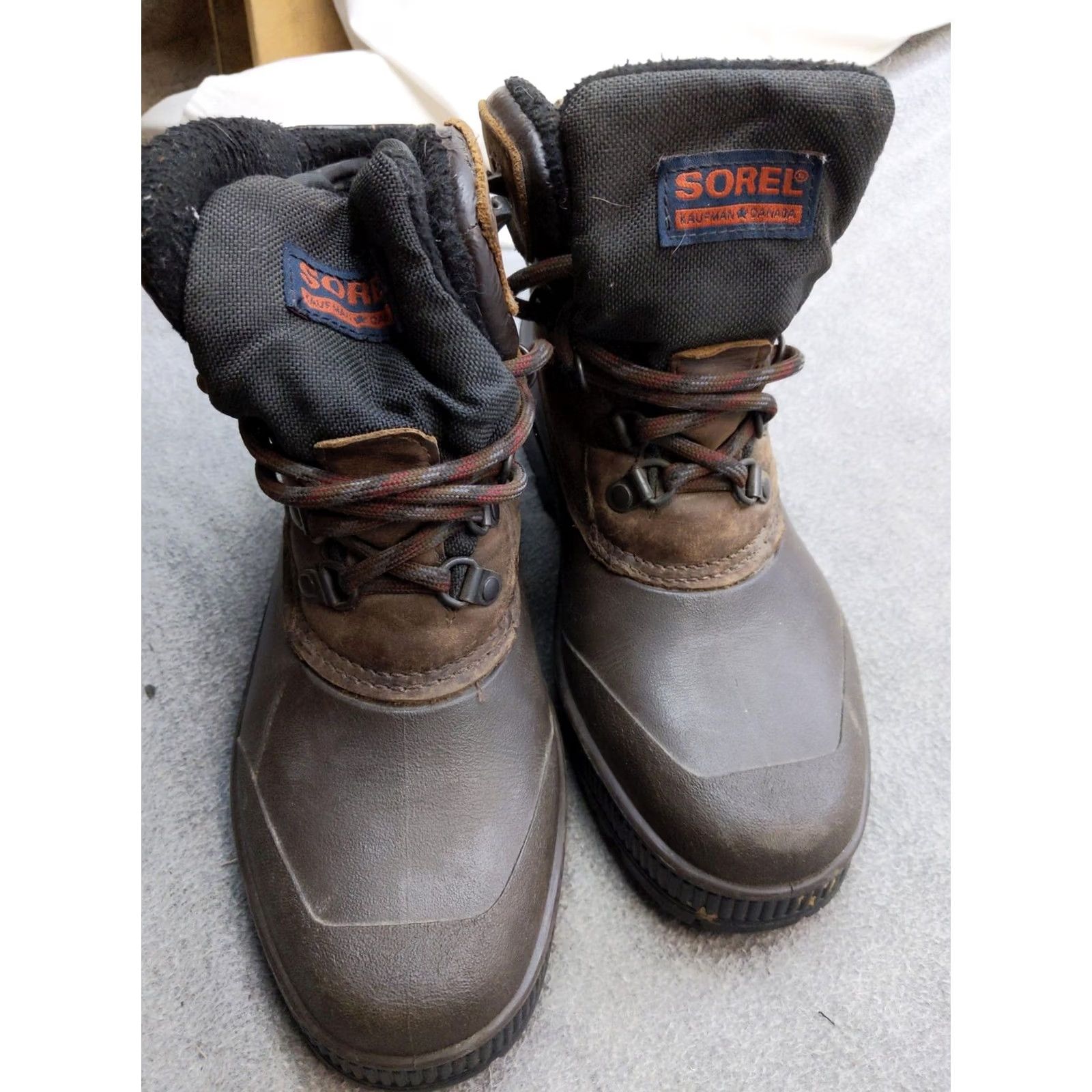 SOREL VINTAGE Sorel Mens 8 Brown Leather Insulated Rubber Snow Winter Boots Liner Size US 8 / EU 41 - 4 Thumbnail