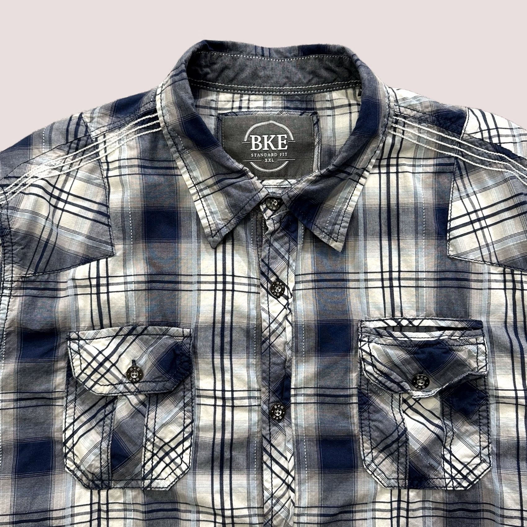 Vintage VINTAGE Buckle Shirt 2XL Mens Western Plaid Long Sleeve Button-Up Blue Size US XXL / EU 58 / 5 - 1 Thumbnail