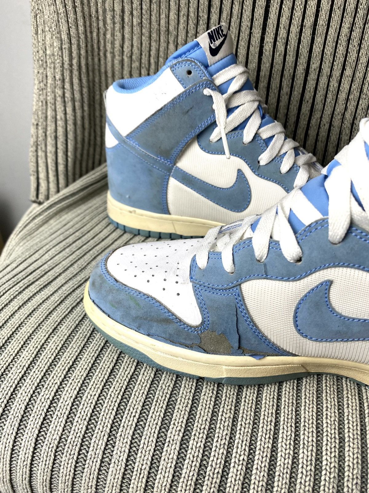 Nike × Vintage Rare! 2009 Vintage Nike Dunk High University Blue Sneakers Size US 8.5 / EU 41-42 - 13 Thumbnail