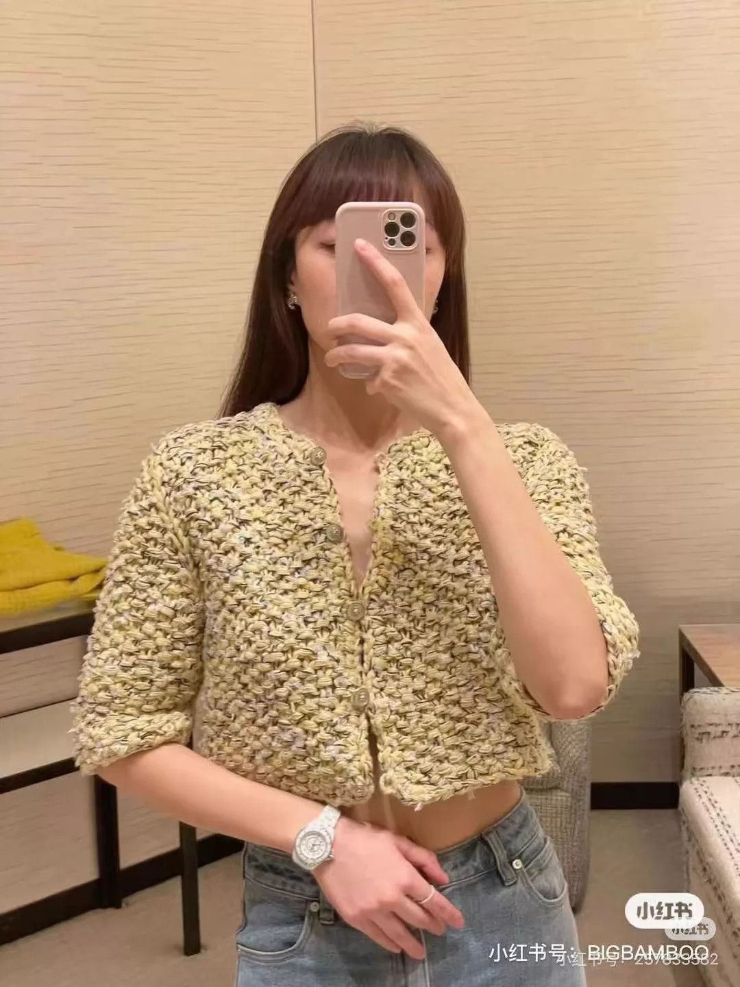 Chanel Chanel 22 SS Chicken Yellow Knit 5-Sleeve Cardi 34 Size XS / US 0-2 / IT 36-38 - 7 Thumbnail