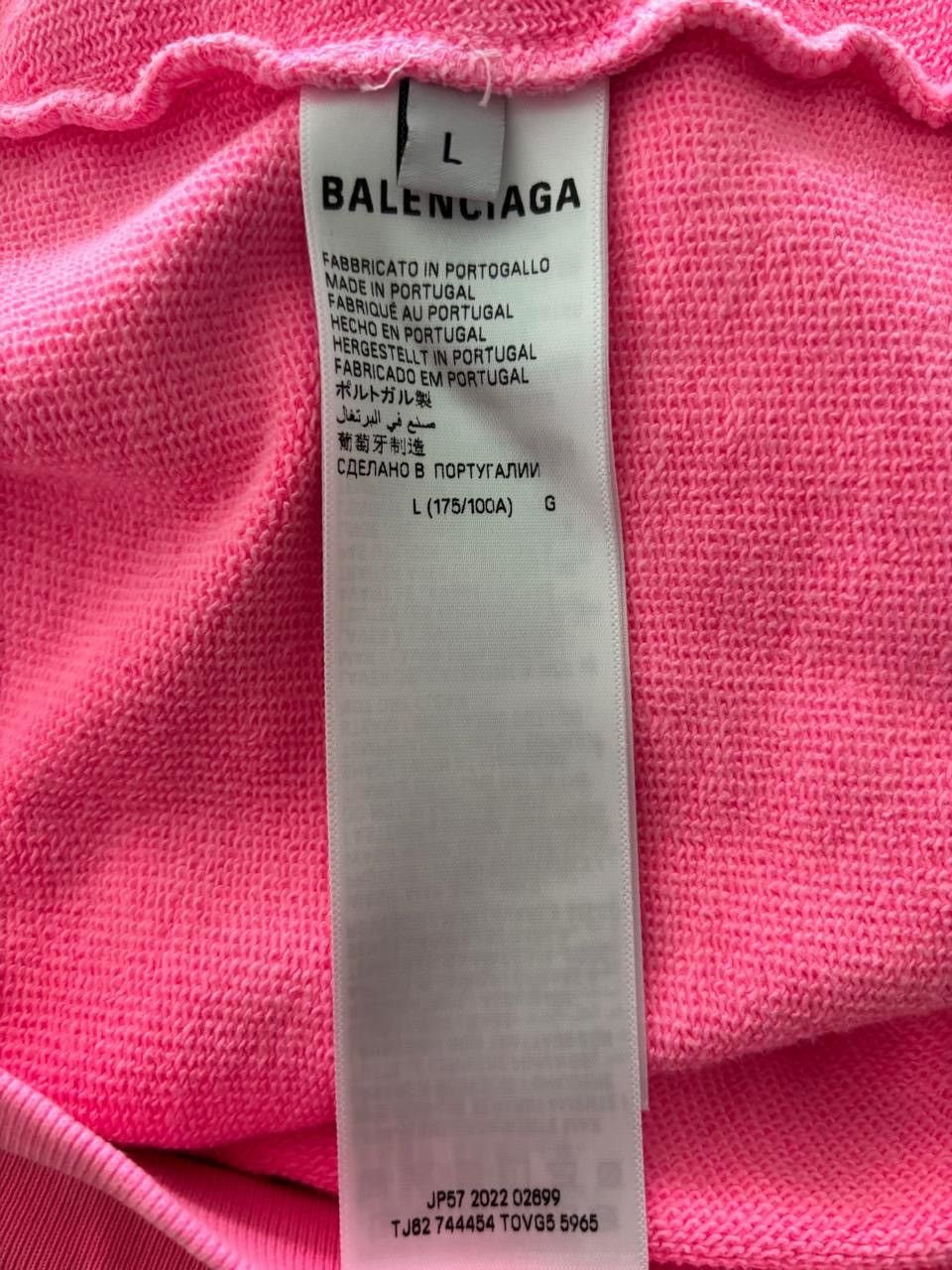 Balenciaga Distressed Fadded Paris Zip Up Hoodie in Pink Size US L / EU 52-54 / 3 - 4 Thumbnail