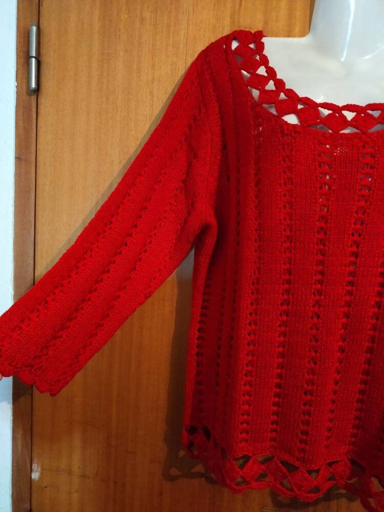 Other Vintage Blouse, Retro Blouse, SIZE - L/XL Size XL / US 12-14 / IT 48-50 - 4 Thumbnail