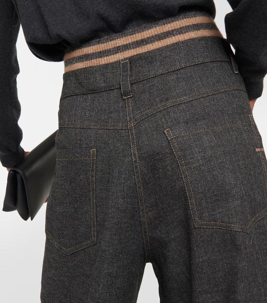 Brunello Cucinelli o1y0725 Casual Pant in Black Size 26" / US 2 / IT 38 - 5 Thumbnail
