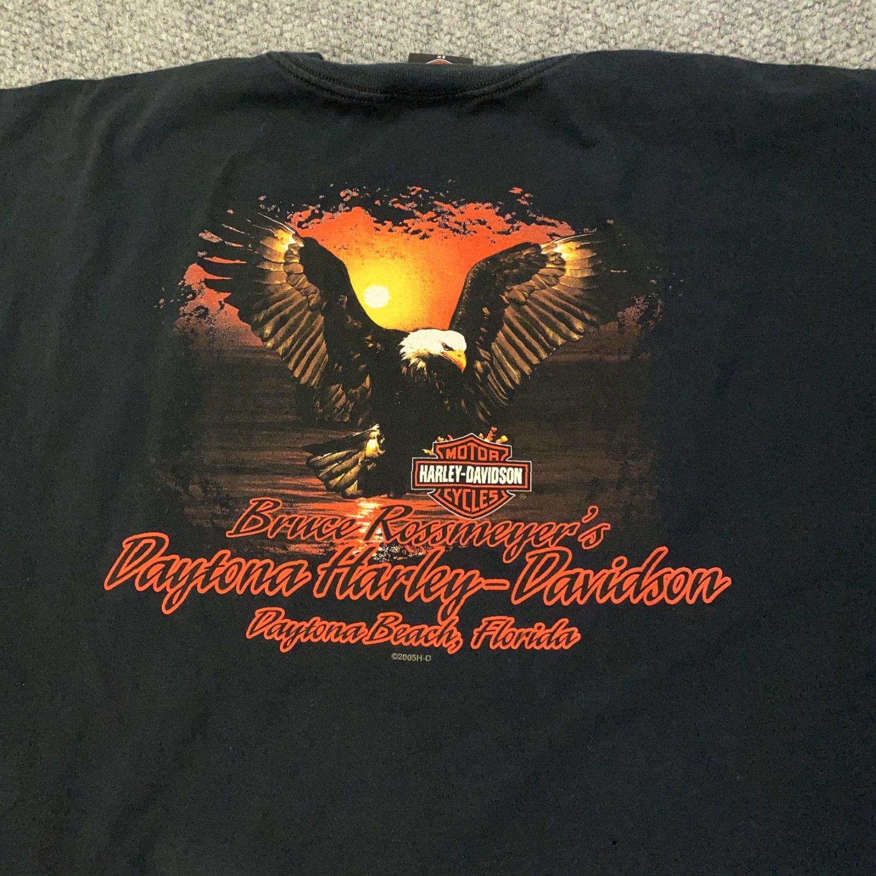 Harley Davidson VINTAGE Harley-Davidson T-Shirt Mens 2XL Black Motorcycle Biker Eagle Graphic Made USA 2000s Te Size US XXL / EU 58 / 5 - 5 Thumbnail