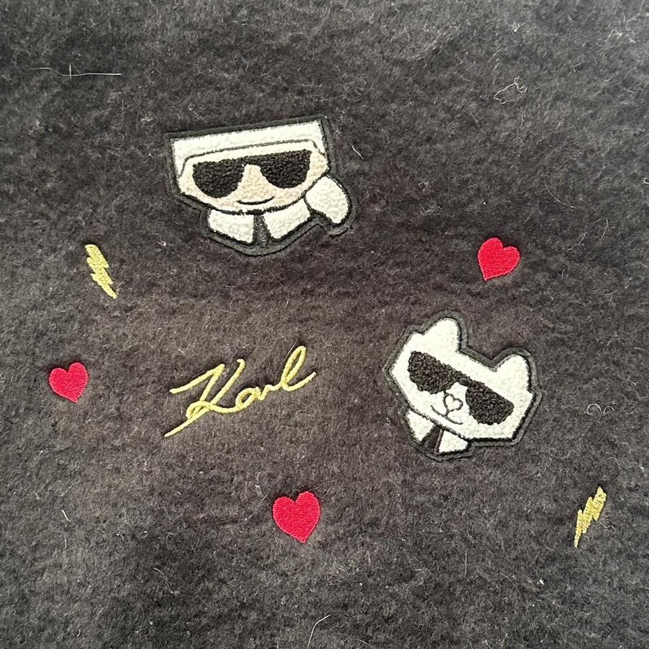 Karl Lagerfeld Karl Lagerfeld black scarf with embroidered details Size ONE SIZE - 3 Thumbnail