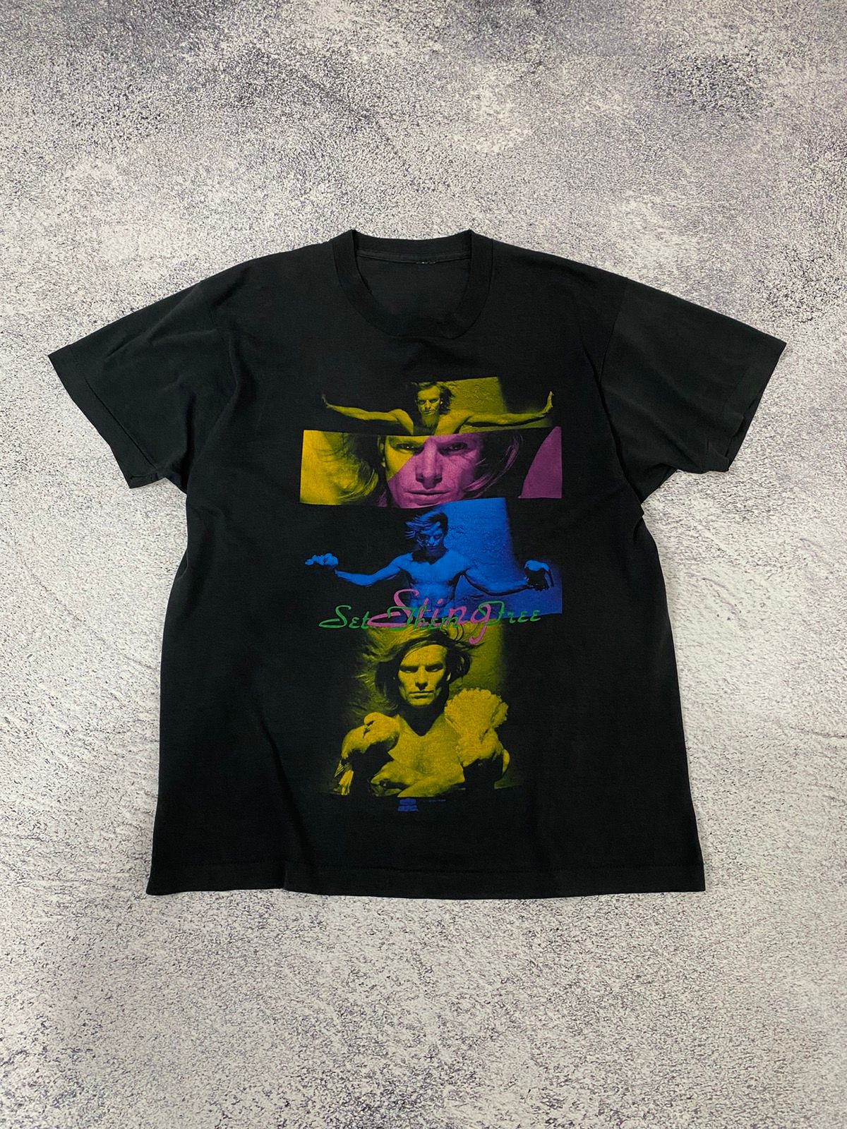 Pre-owned Band Tees X Tour Tee Vintage 90's Sting If You Love Somebody Icon T-shirt In Black